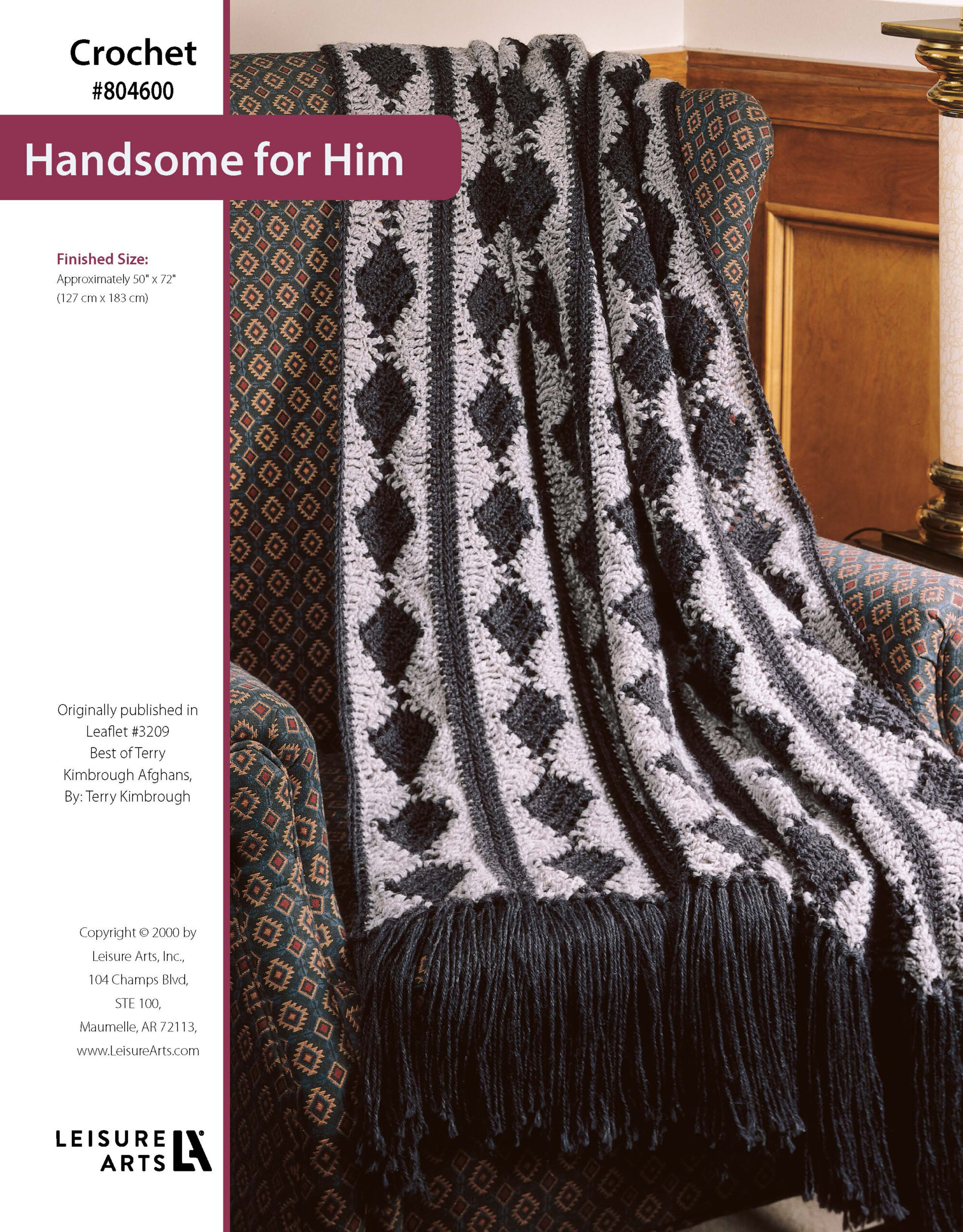 Leisure Arts ePattern Best of Terry Kimbrough Afghans Handsome for Him Afghan