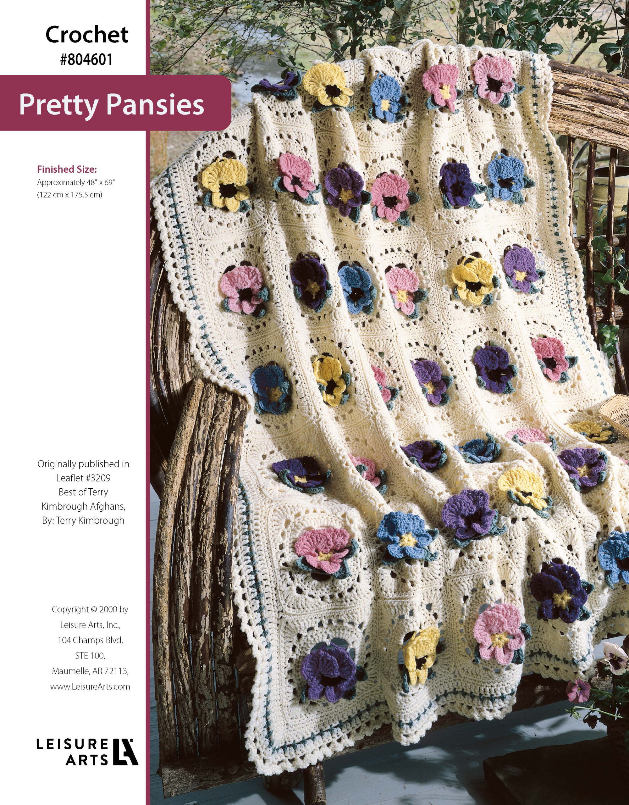 Leisure Arts ePattern Best of Terry Kimbrough Afghans Pretty Pansies Afghan