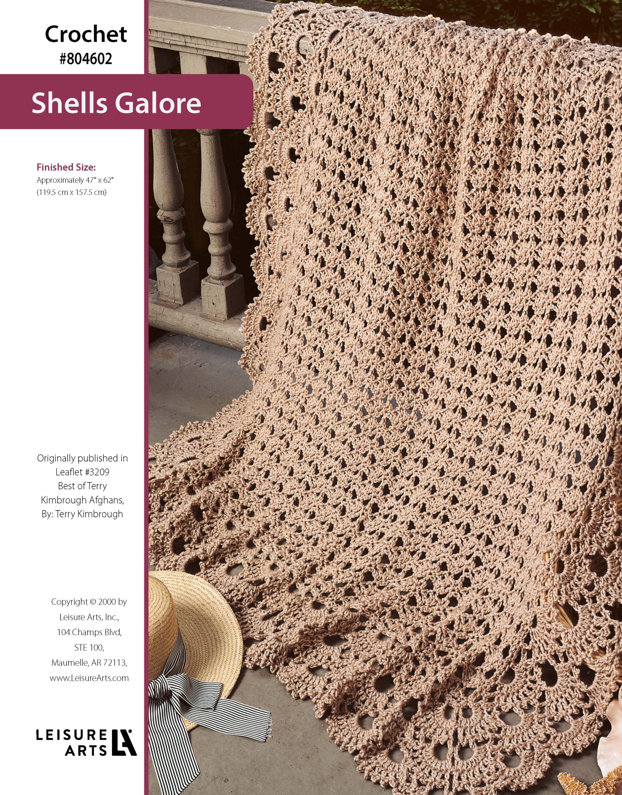 Leisure Arts ePattern Best of Terry Kimbrough Afghans Shells Galore Afghan