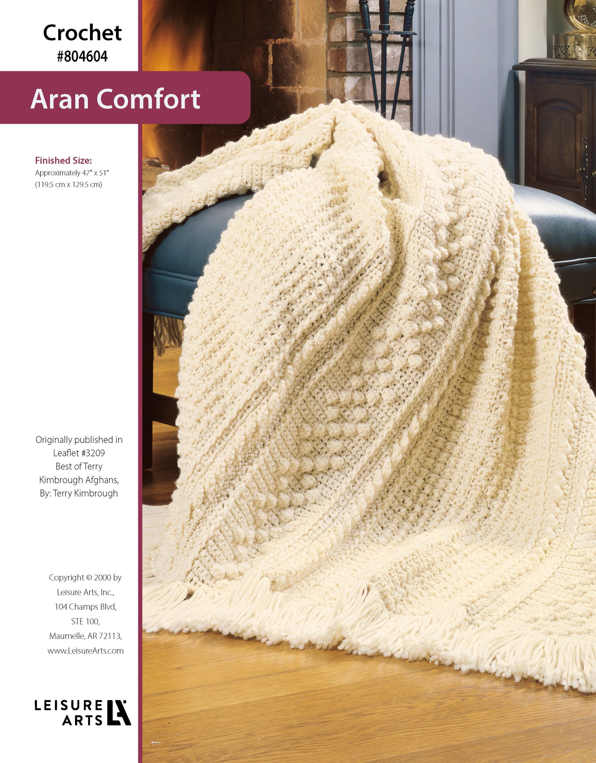 Leisure Arts ePattern Best of Terry Kimbrough Afghans Aran Comfort Afghan