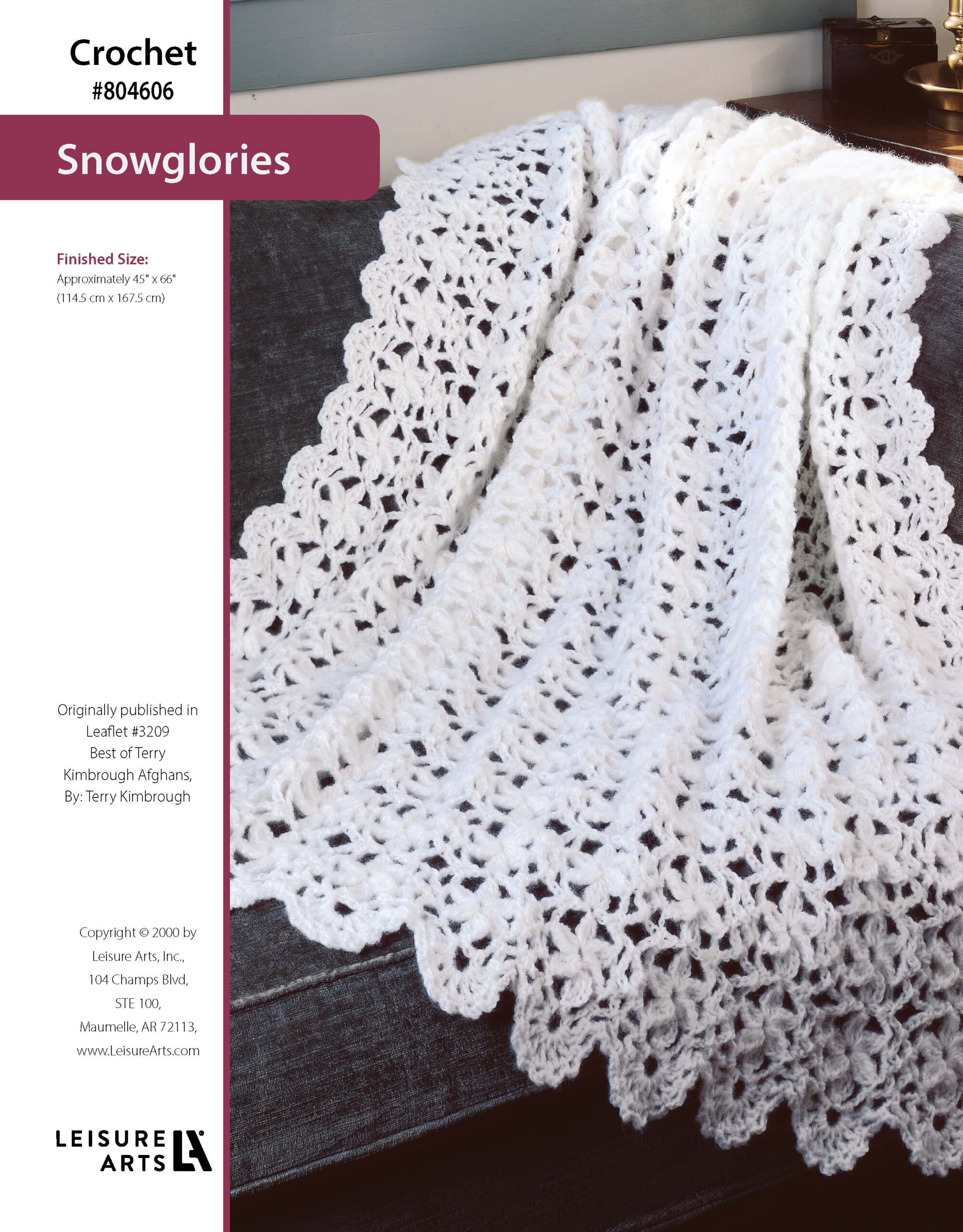 Leisure Arts ePattern Best of Terry Kimbrough Afghans Snowglories Afghan