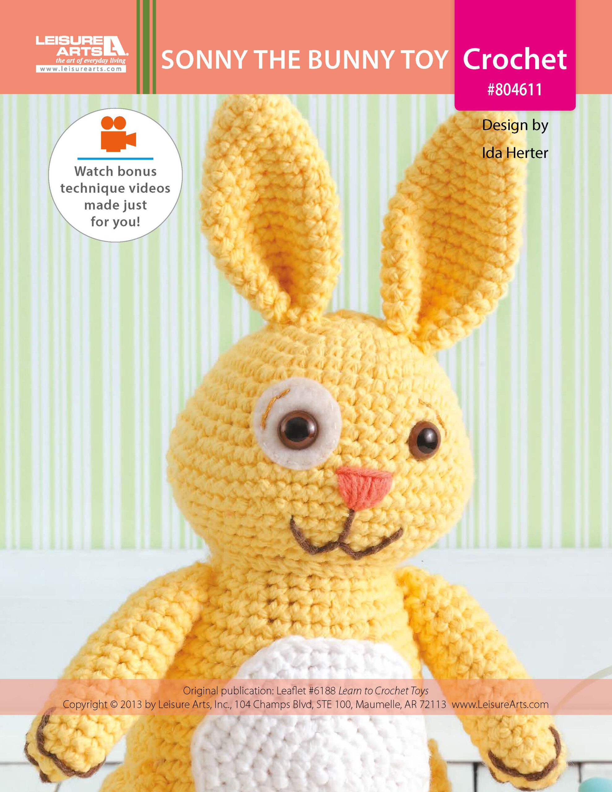 Leisure Arts Learn To Crochet Toys Sonny The Bunny ePattern