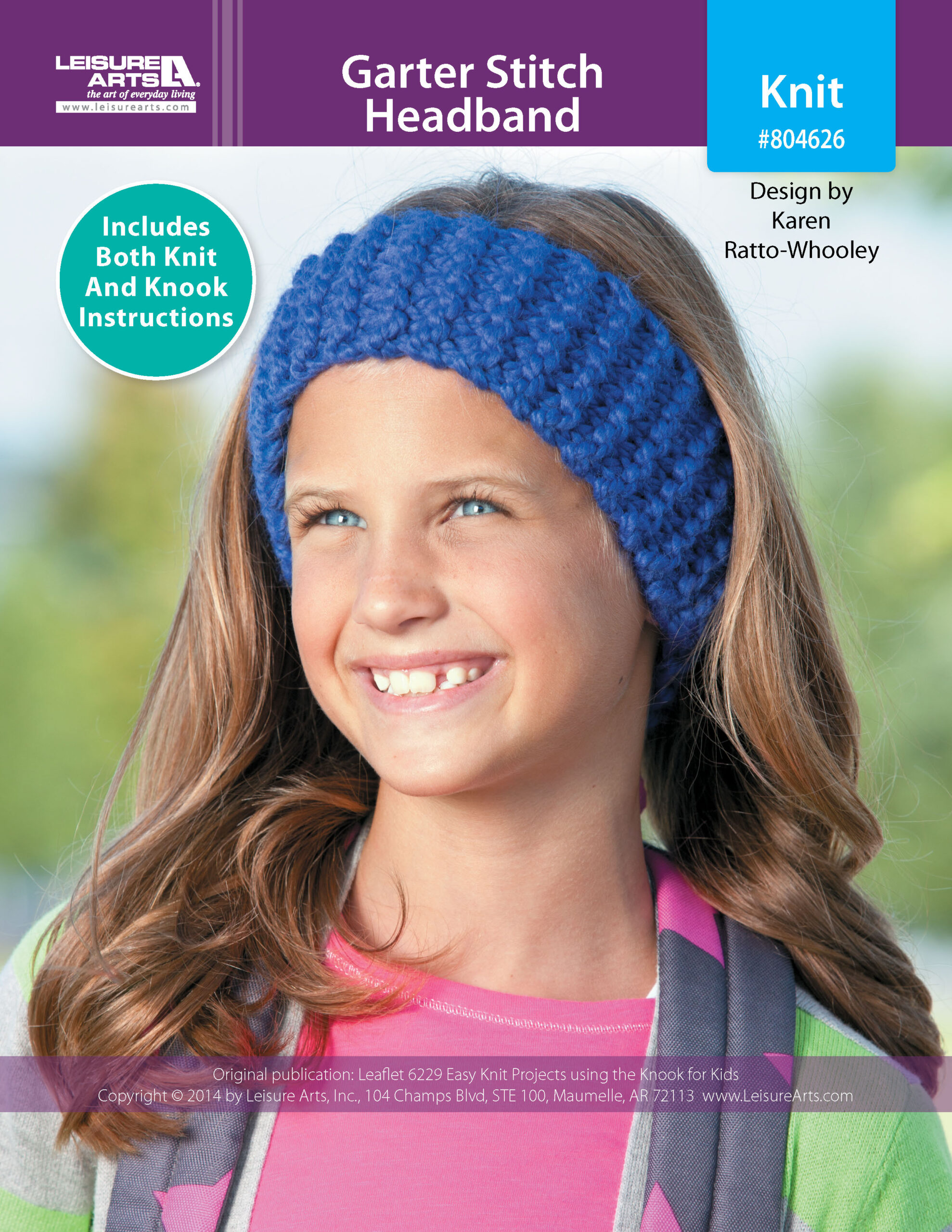 Leisure Arts Easy Knit Projects Using The Knook For Kids Garter Stitch Headband ePattern