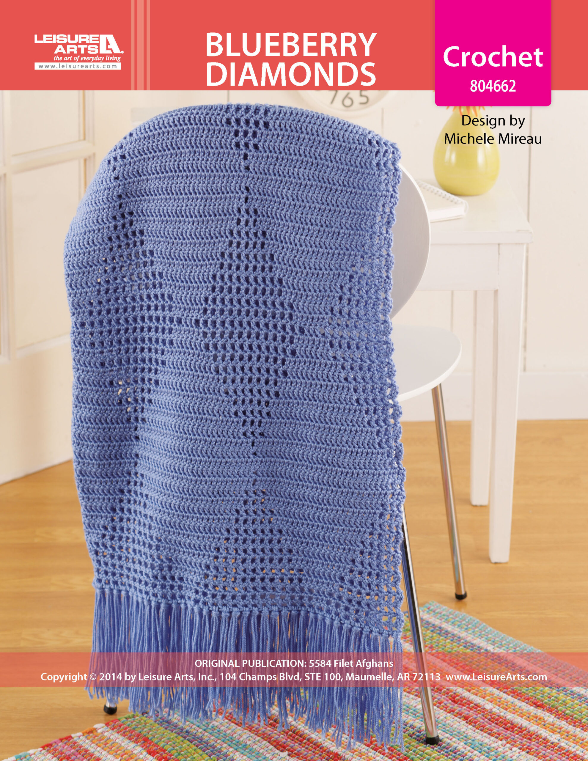 Leisure Arts Filet Afghans Blueberry Diamonds Crochet ePattern