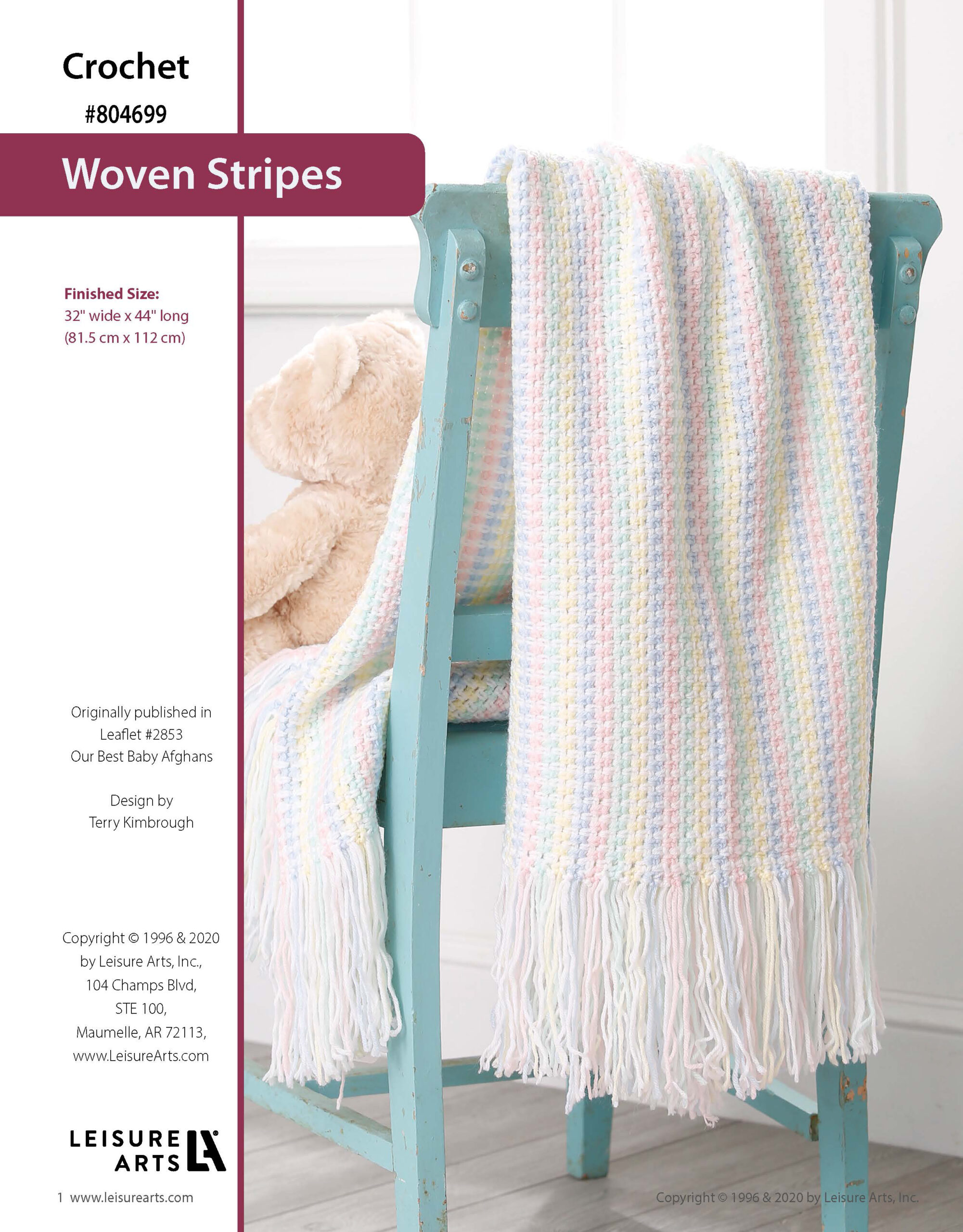 Leisure Arts Our Best Baby Afghans Woven Stripes Crochet ePattern