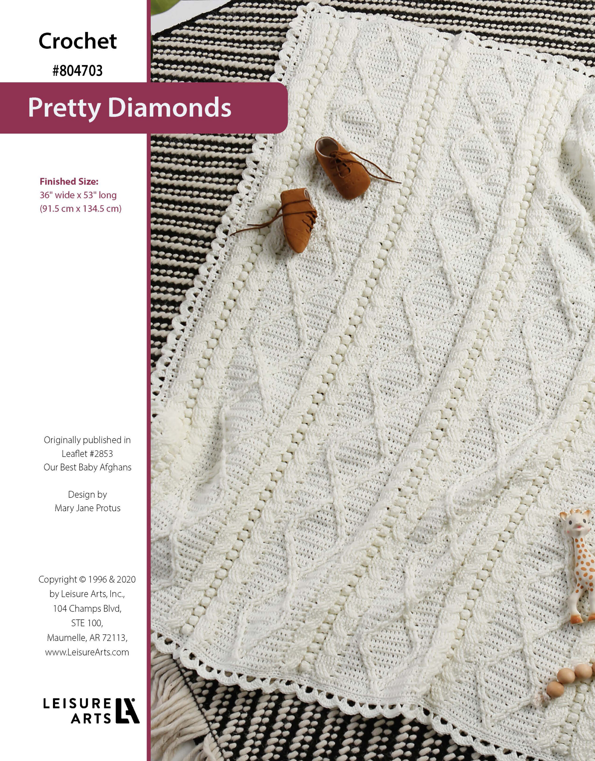 Leisure Arts Our Best Baby Afghans Pretty Diamonds Crochet ePattern