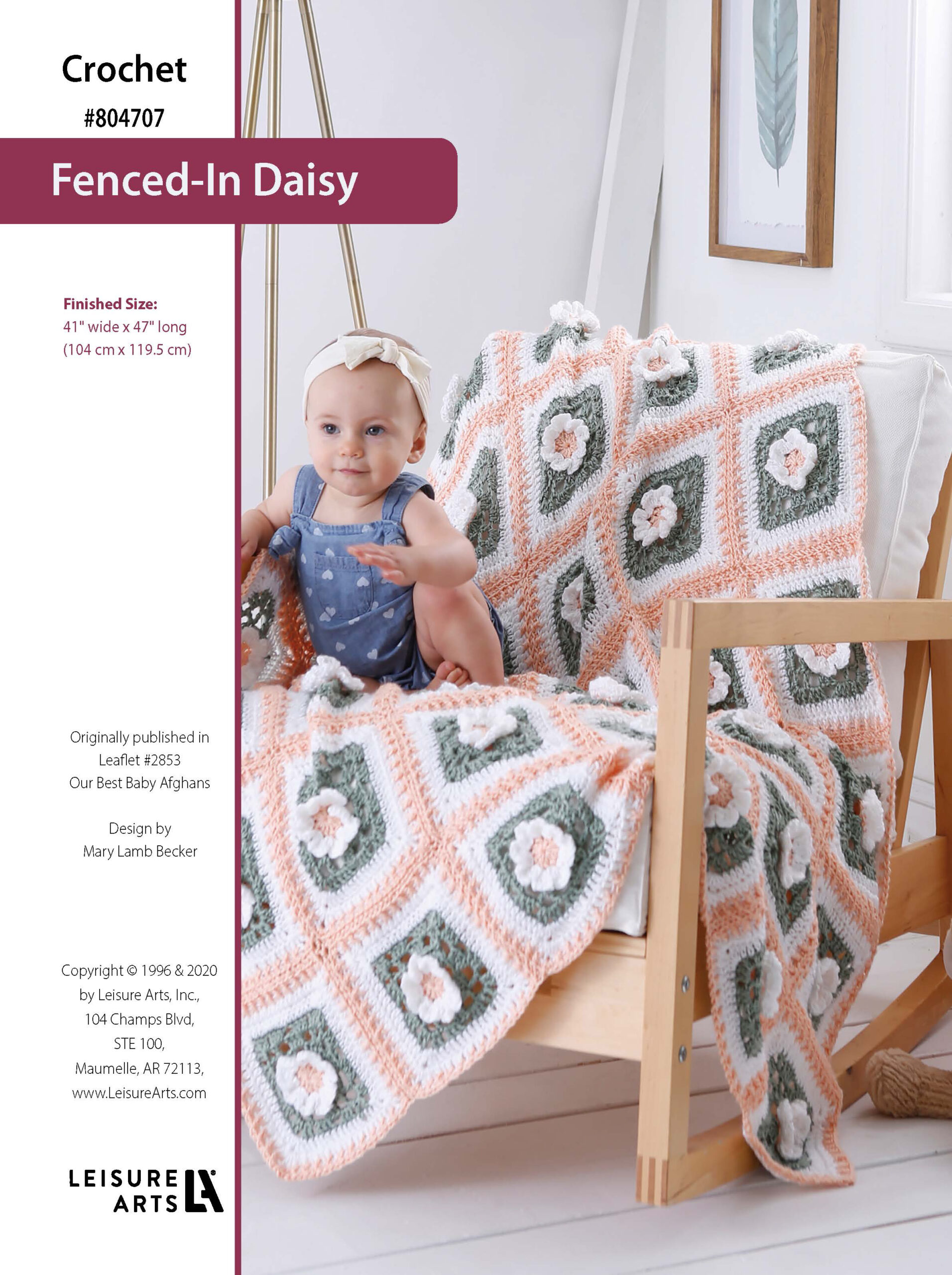 Leisure Arts Our Best Baby Afghans FencedIn Daisy Crochet ePattern