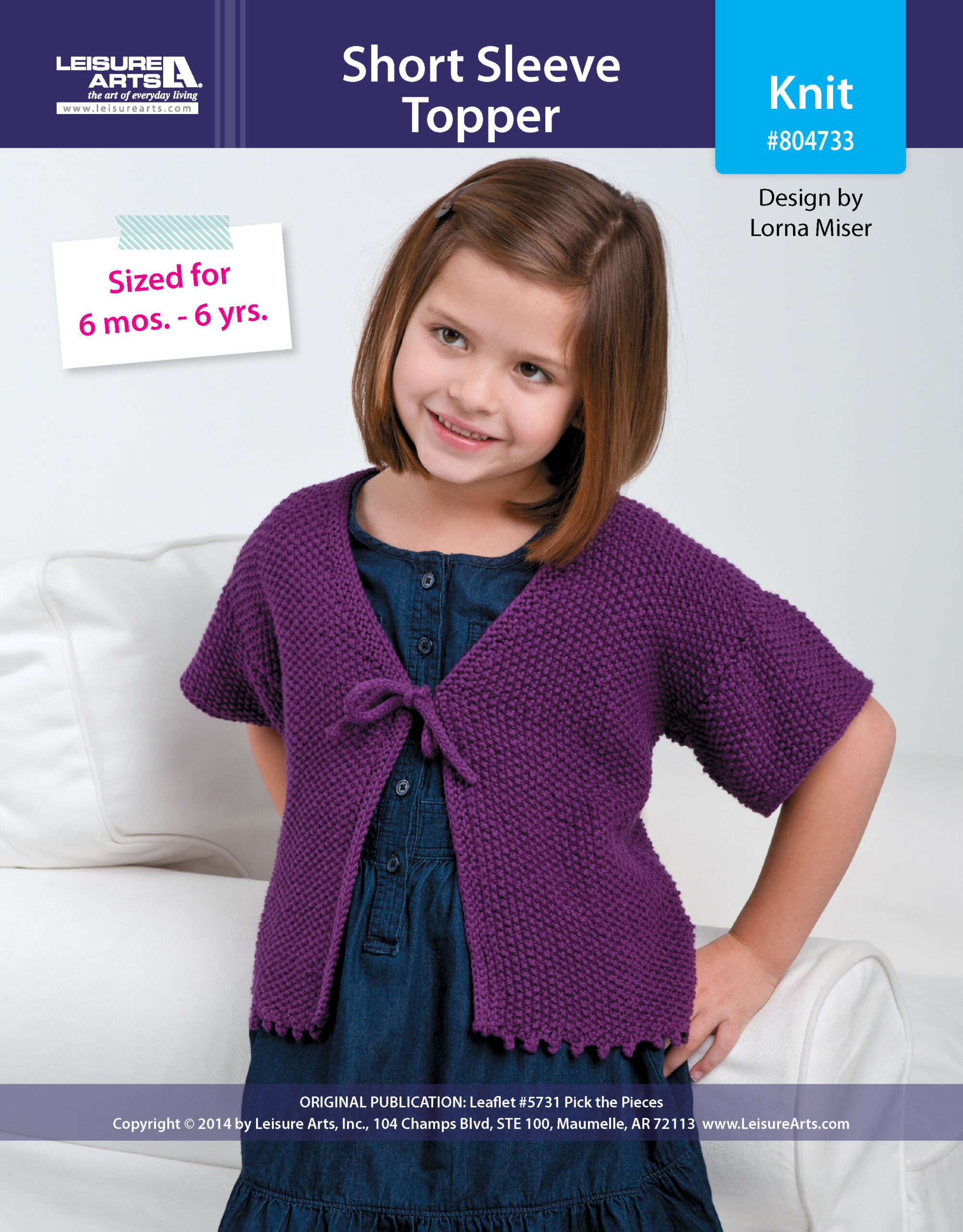 Leisure Arts Pick The Pieces Short Sleeve Topper Knit ePattern