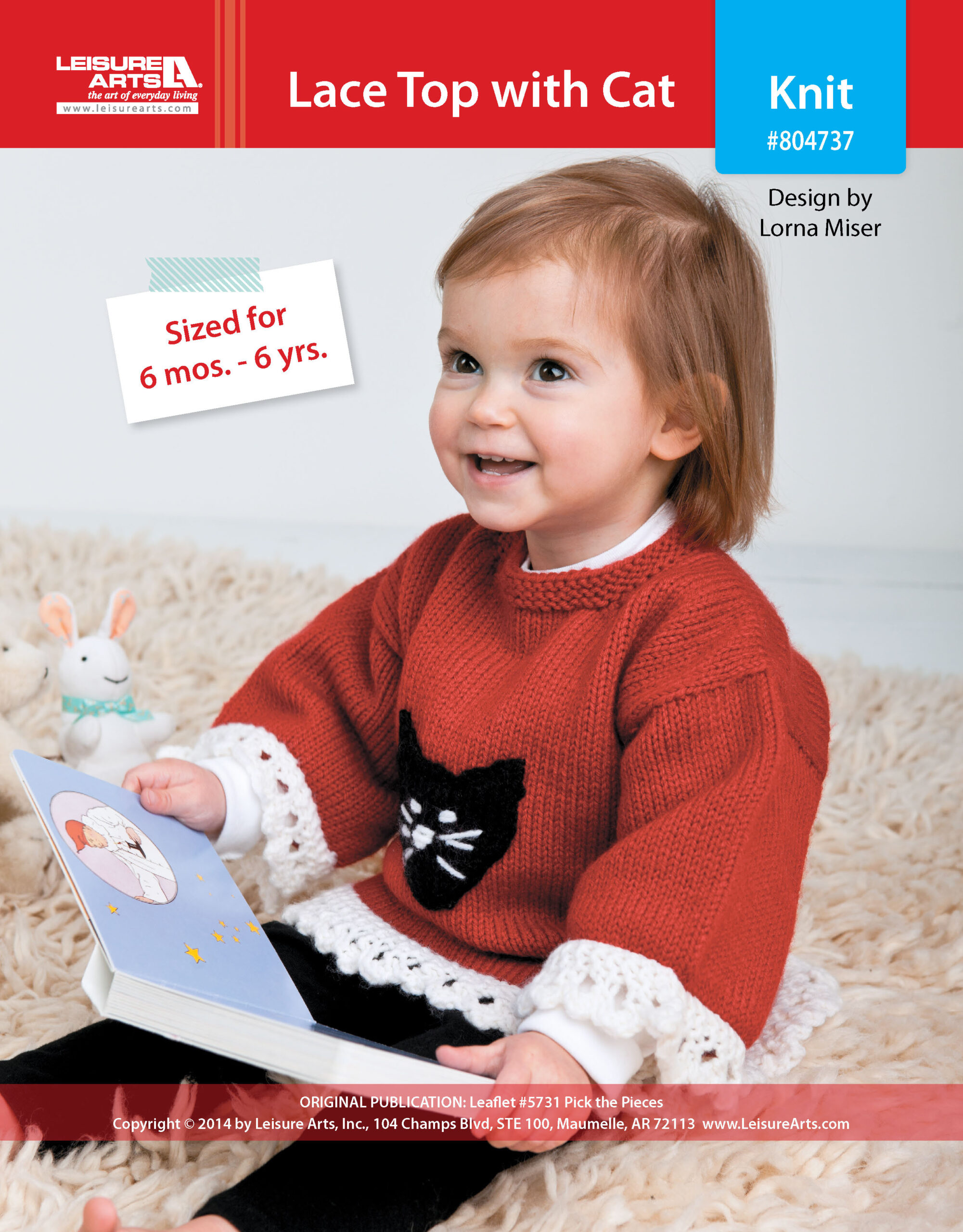 Leisure Arts Pick The Pieces Lace Top With Cat Knit ePattern