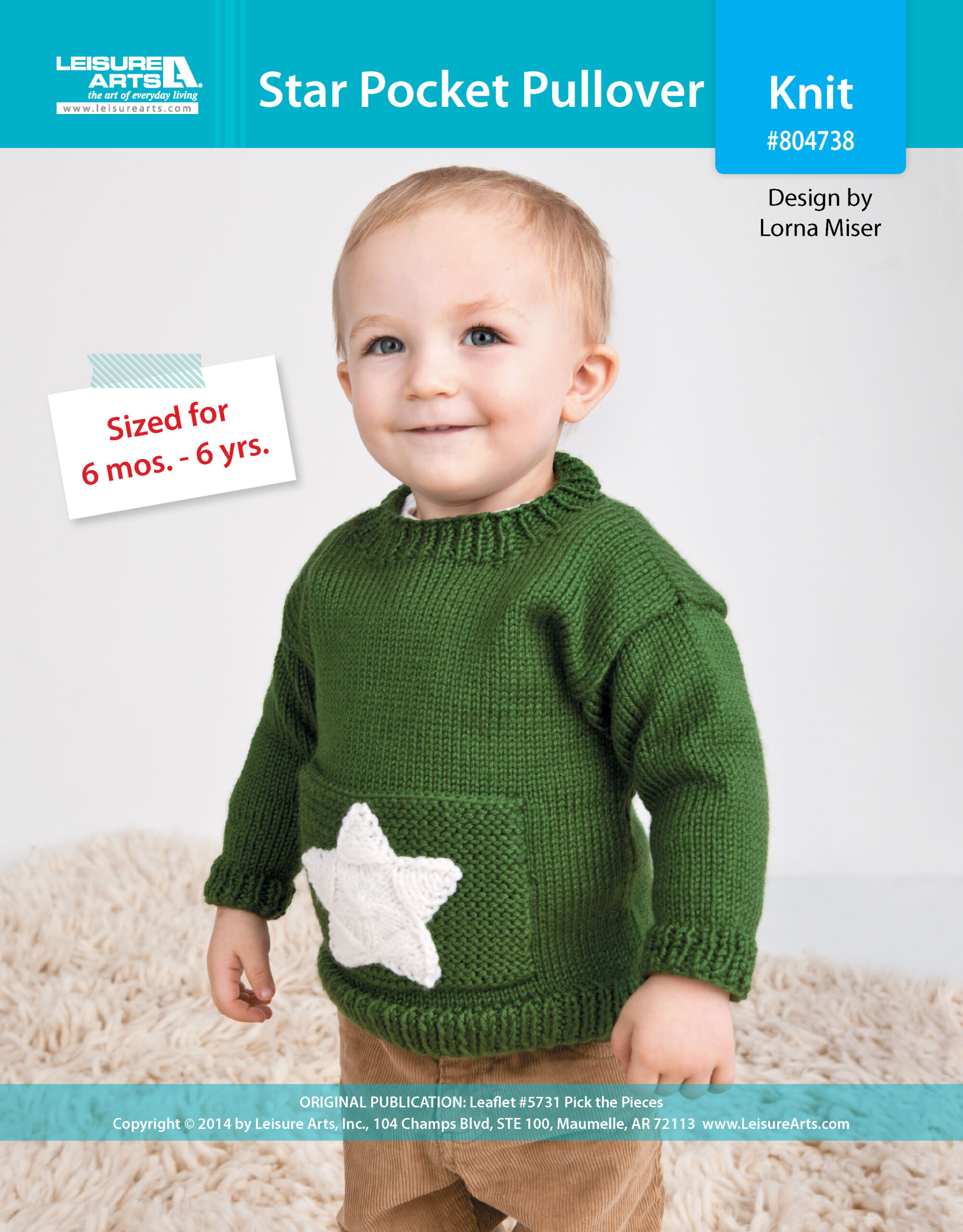 Leisure Arts Pick The Pieces Star Pocket Pullover Knit ePattern