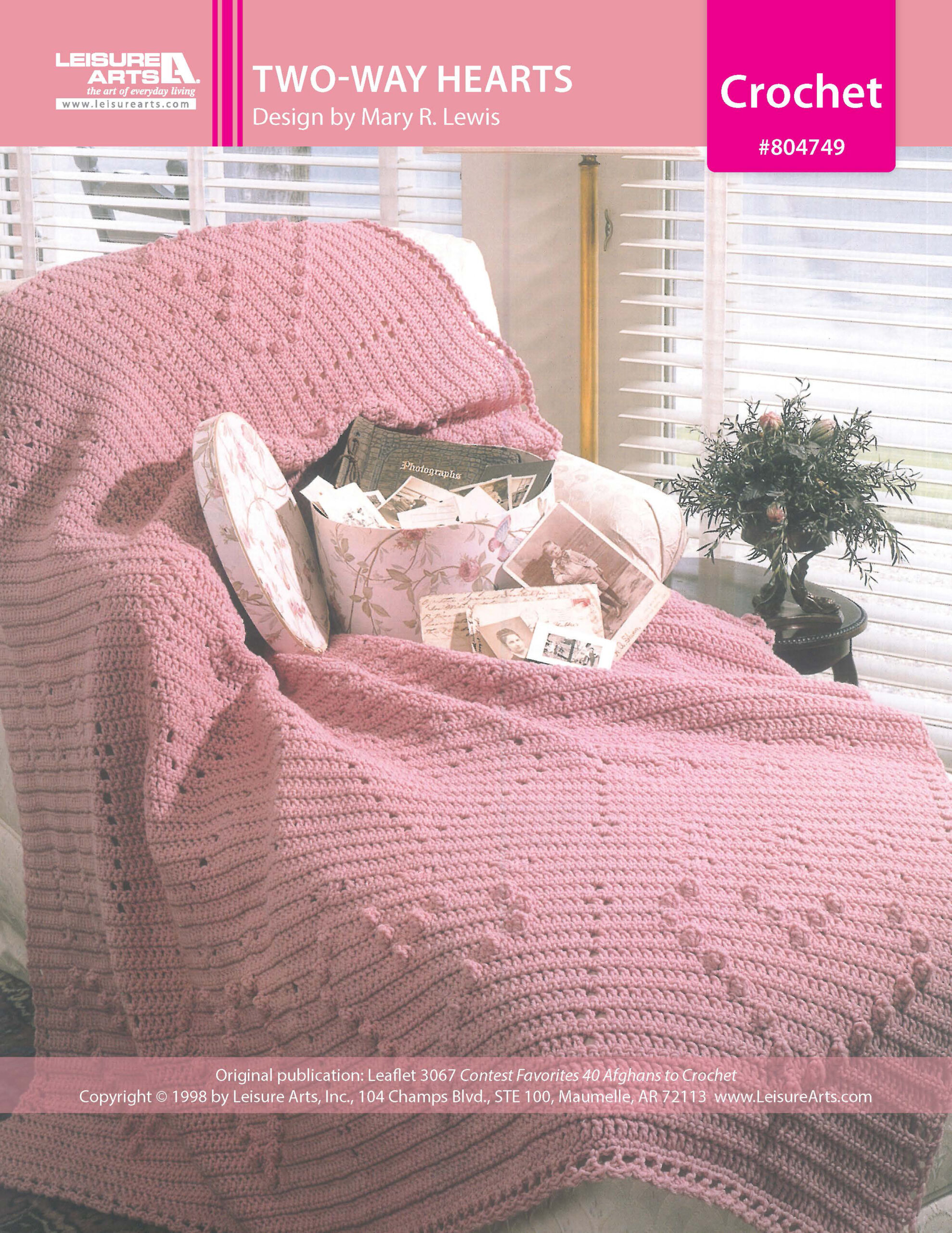 Leisure Arts Contest Favorites TwoWay Hearts Afghan Crochet ePattern