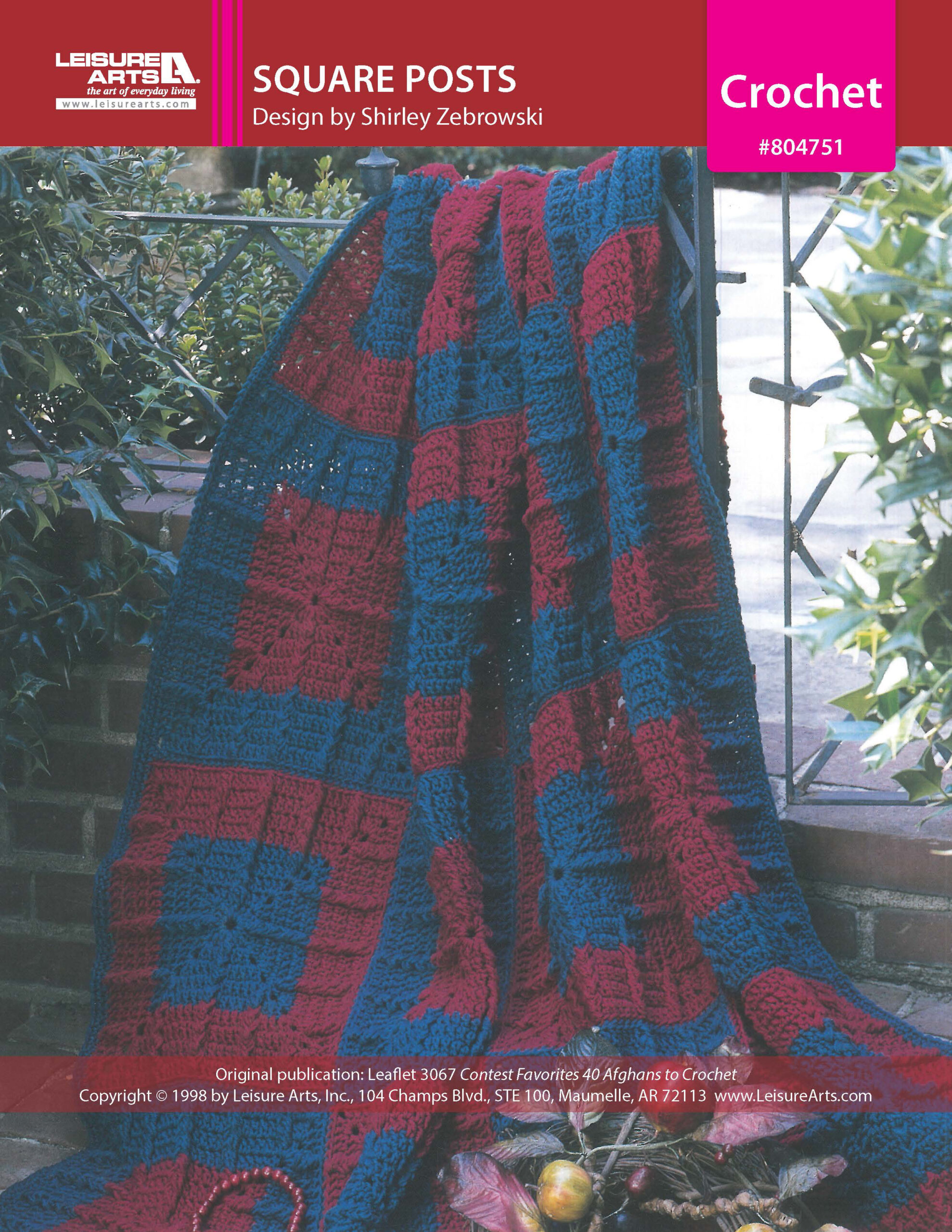Leisure Arts Contest Favorites Square Posts Afghan Crochet ePattern