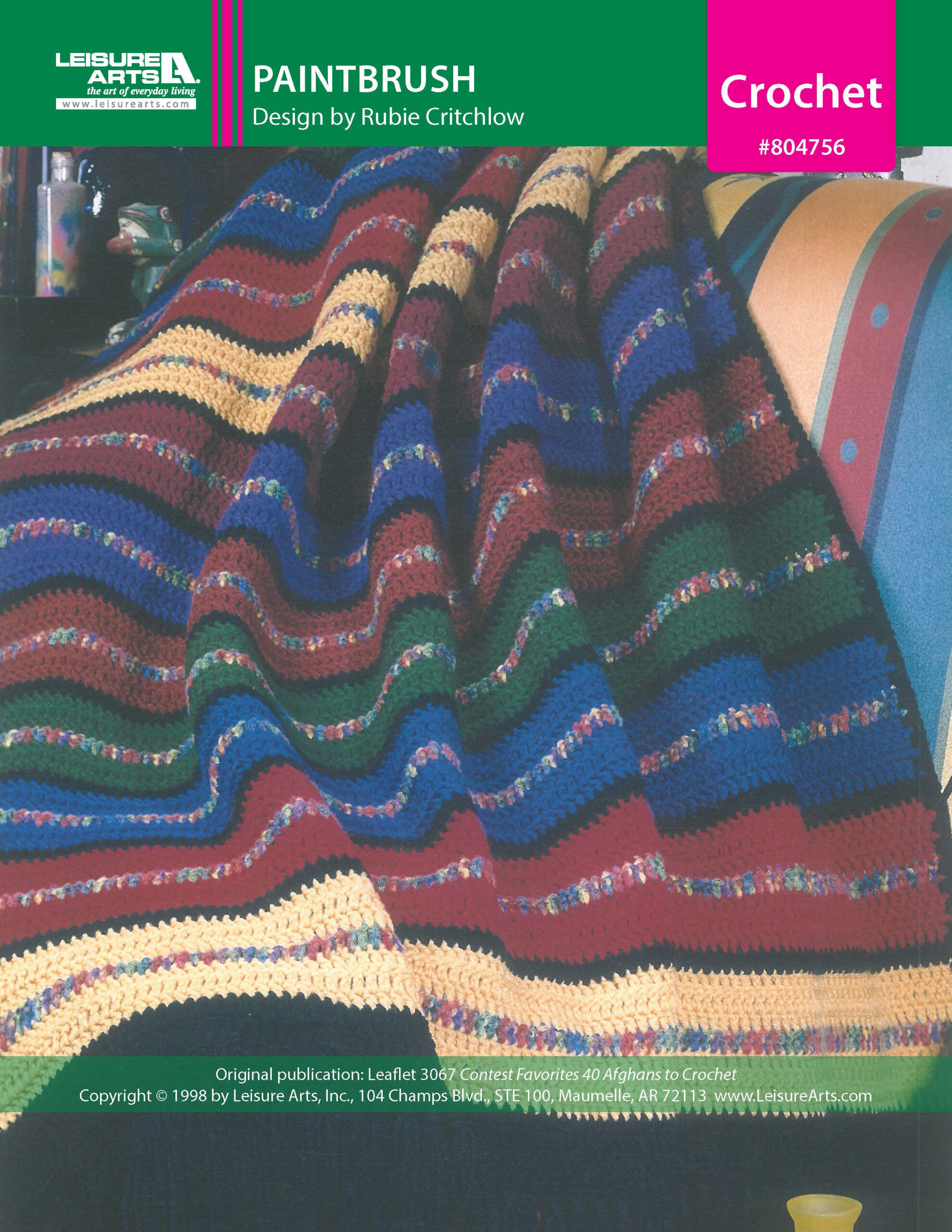 Leisure Arts Contest Favorites Paintbrush Afghan Crochet ePattern