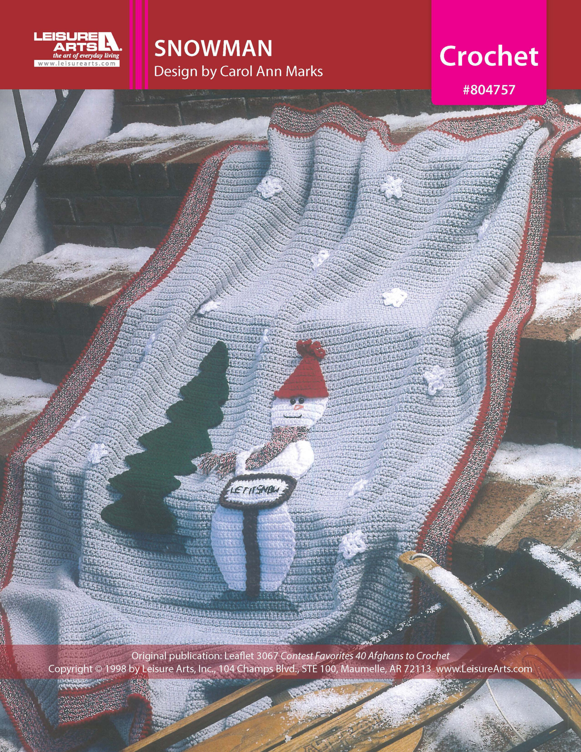 Leisure Arts Contest Favorites Snowman Afghan Crochet ePattern
