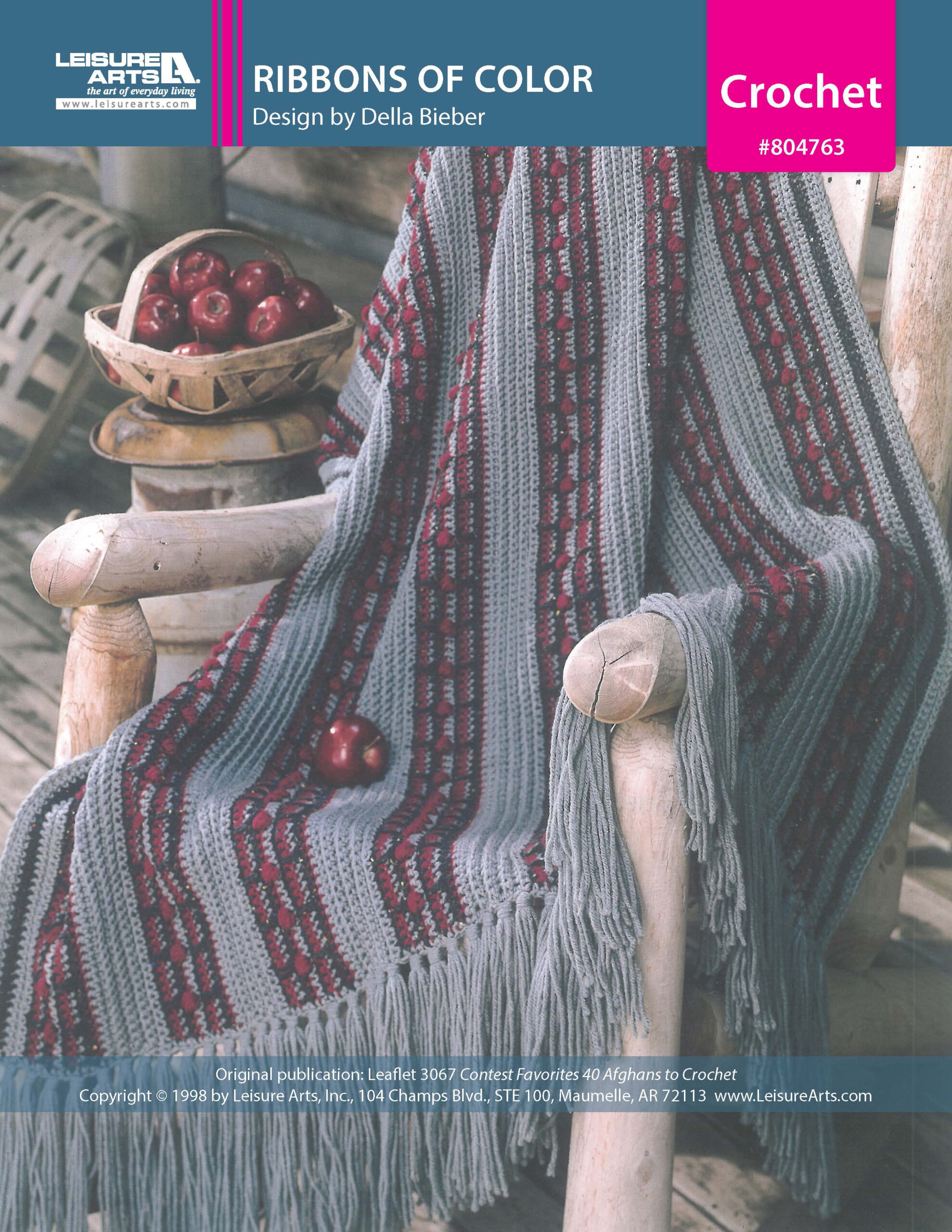 Leisure Arts Contest Favorites Ribbons Of Color Afghan Crochet ePattern
