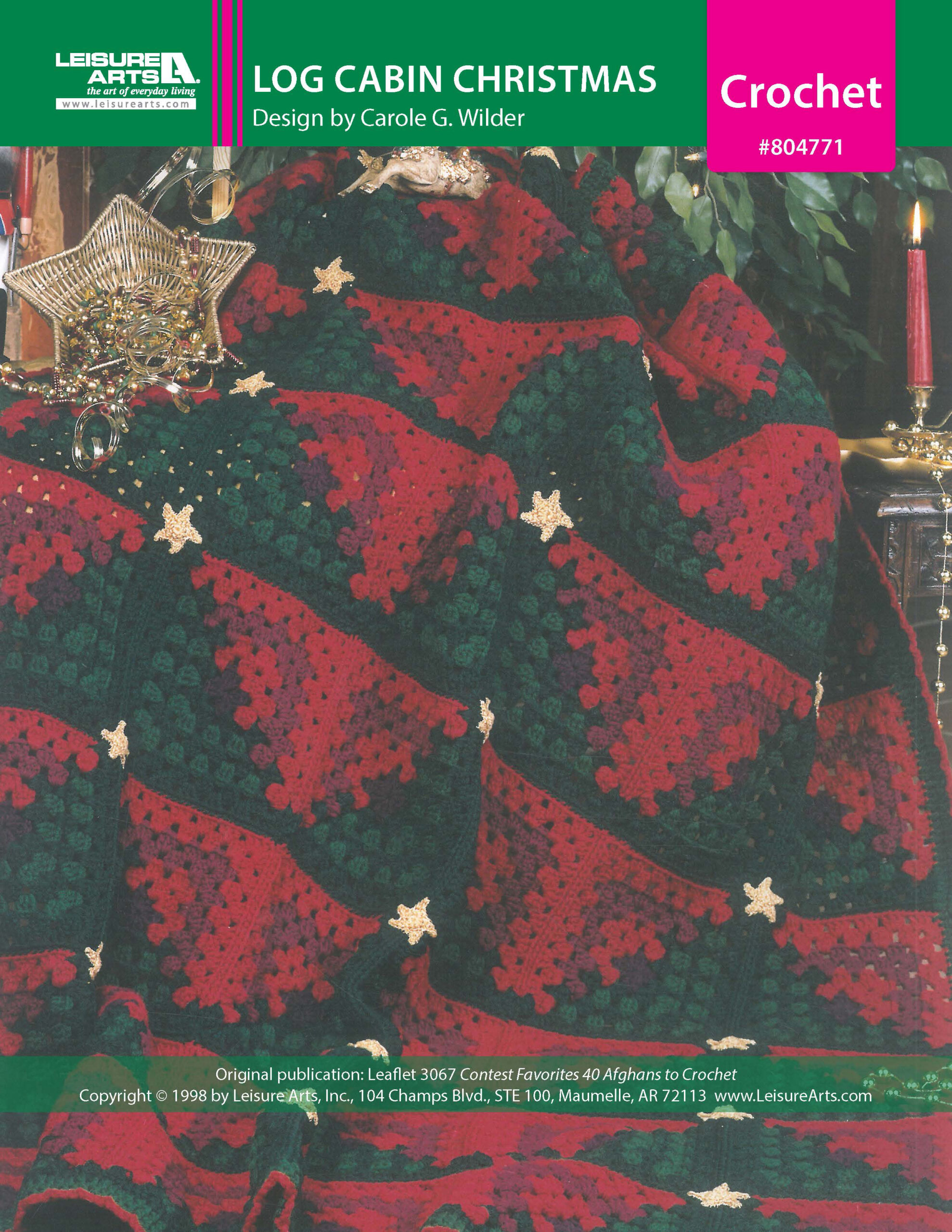 Leisure Arts Contest Favorites Log Cabin Christmas Afghan Crochet ePattern