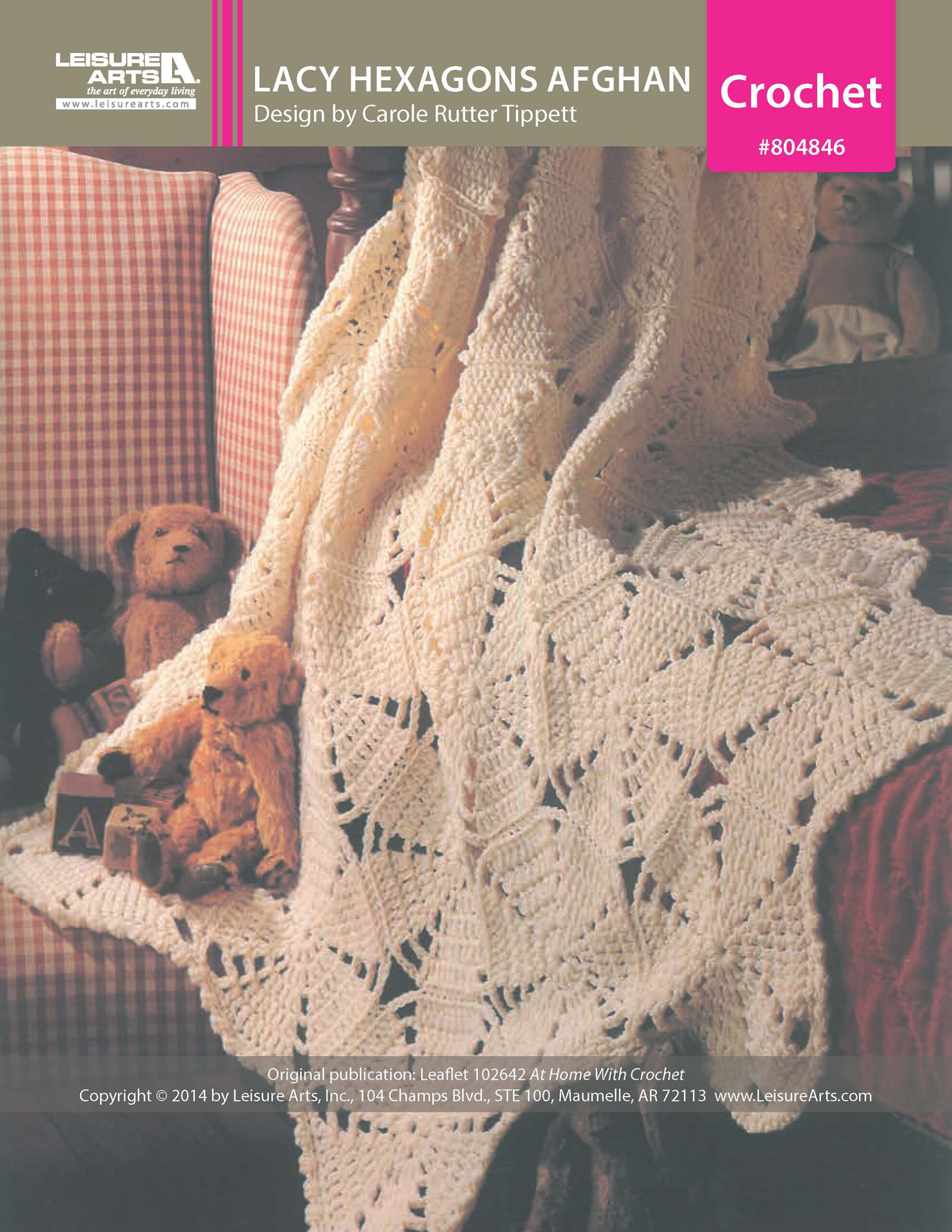Leisure Arts Home With Crochet Lacy Hexagons Afghan ePattern