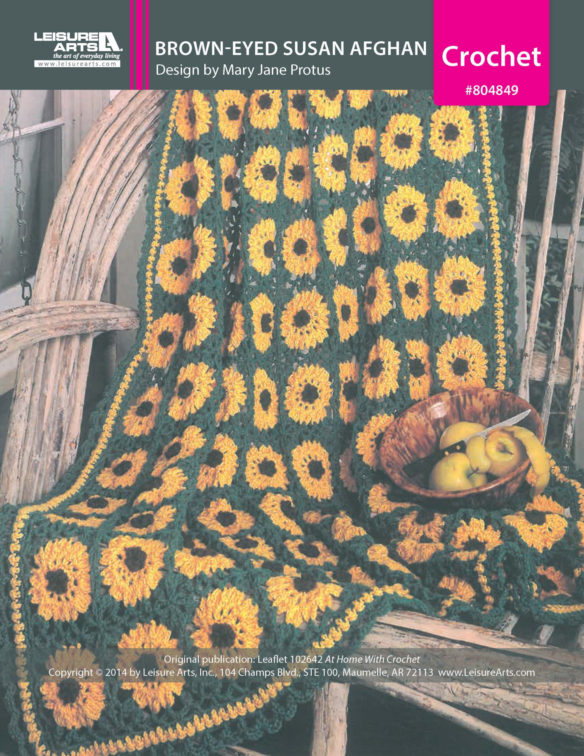 Leisure Arts Home With Crochet BrownEyed Susans Afghan ePattern