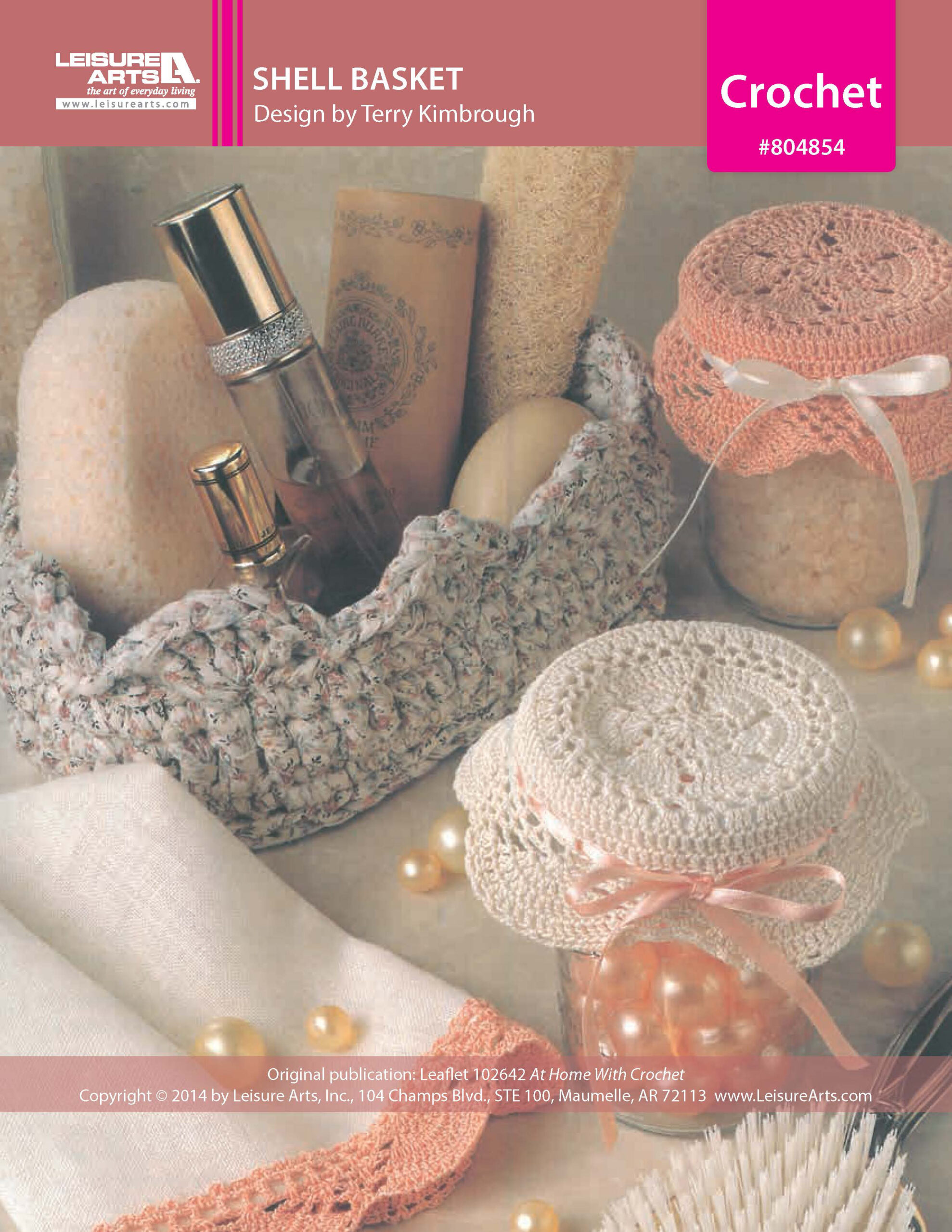 Leisure Arts Home With Crochet Shell Basket ePattern