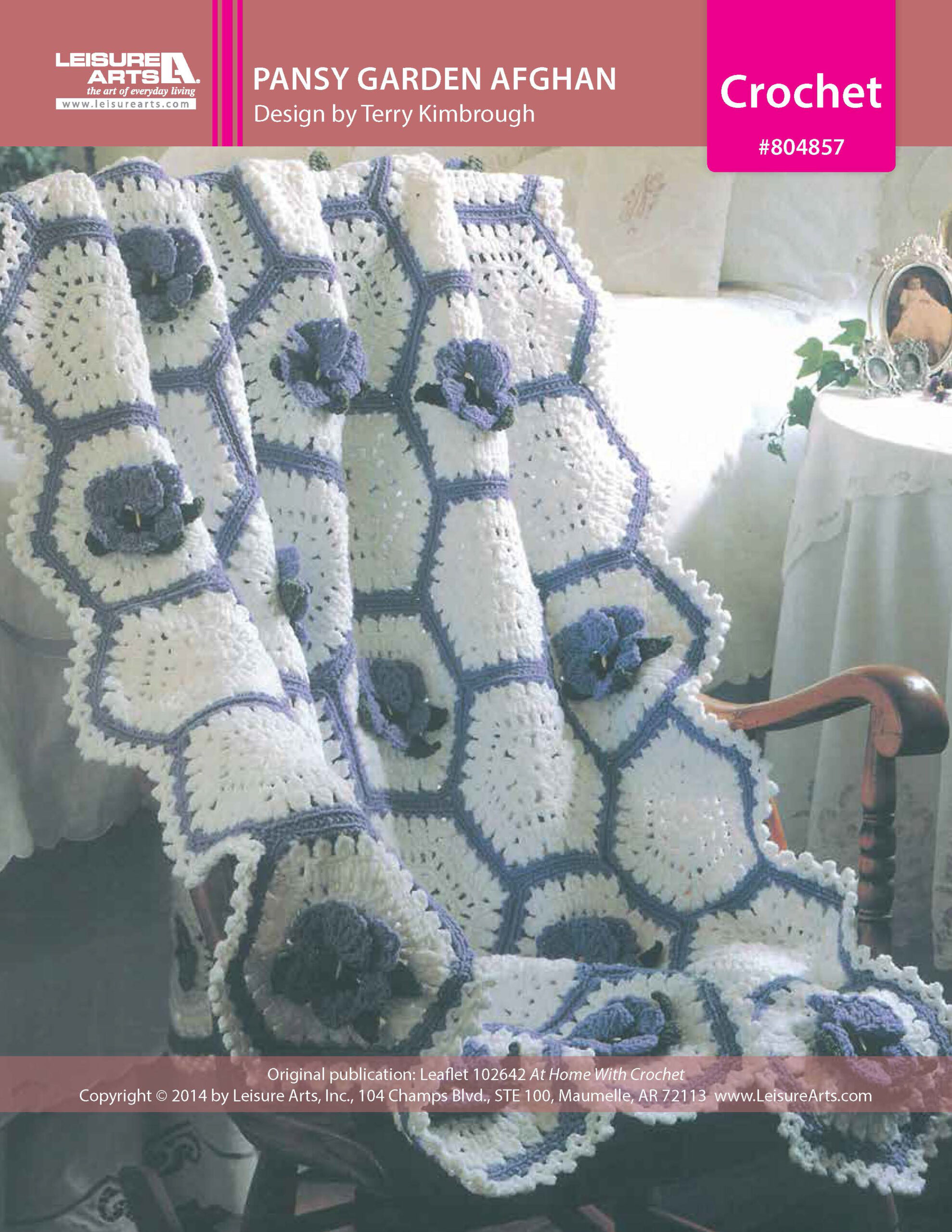 Leisure Arts Home With Crochet Pansy Garden Afghan ePattern
