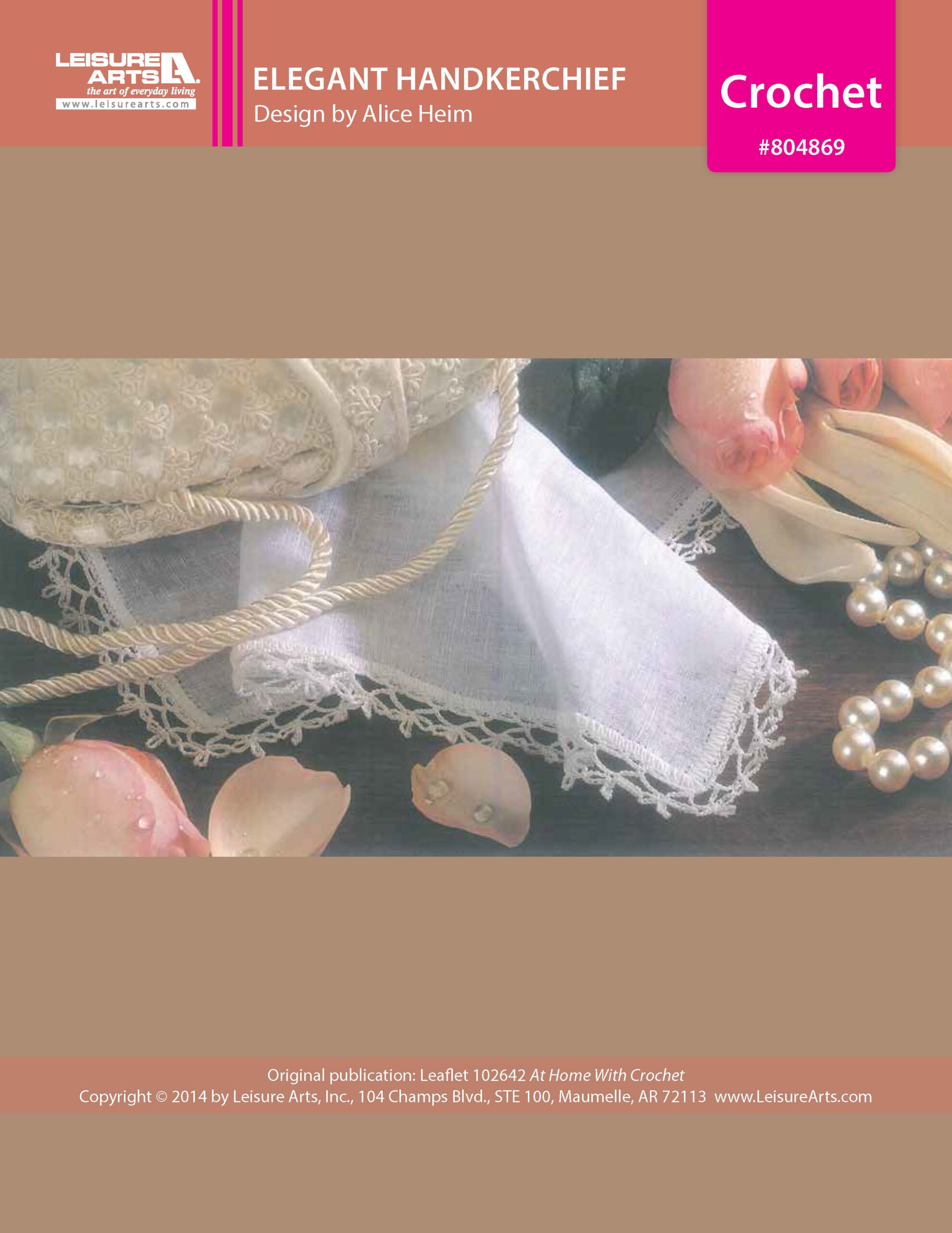 Leisure Arts Home With Crochet Elegant Handkerchief ePattern