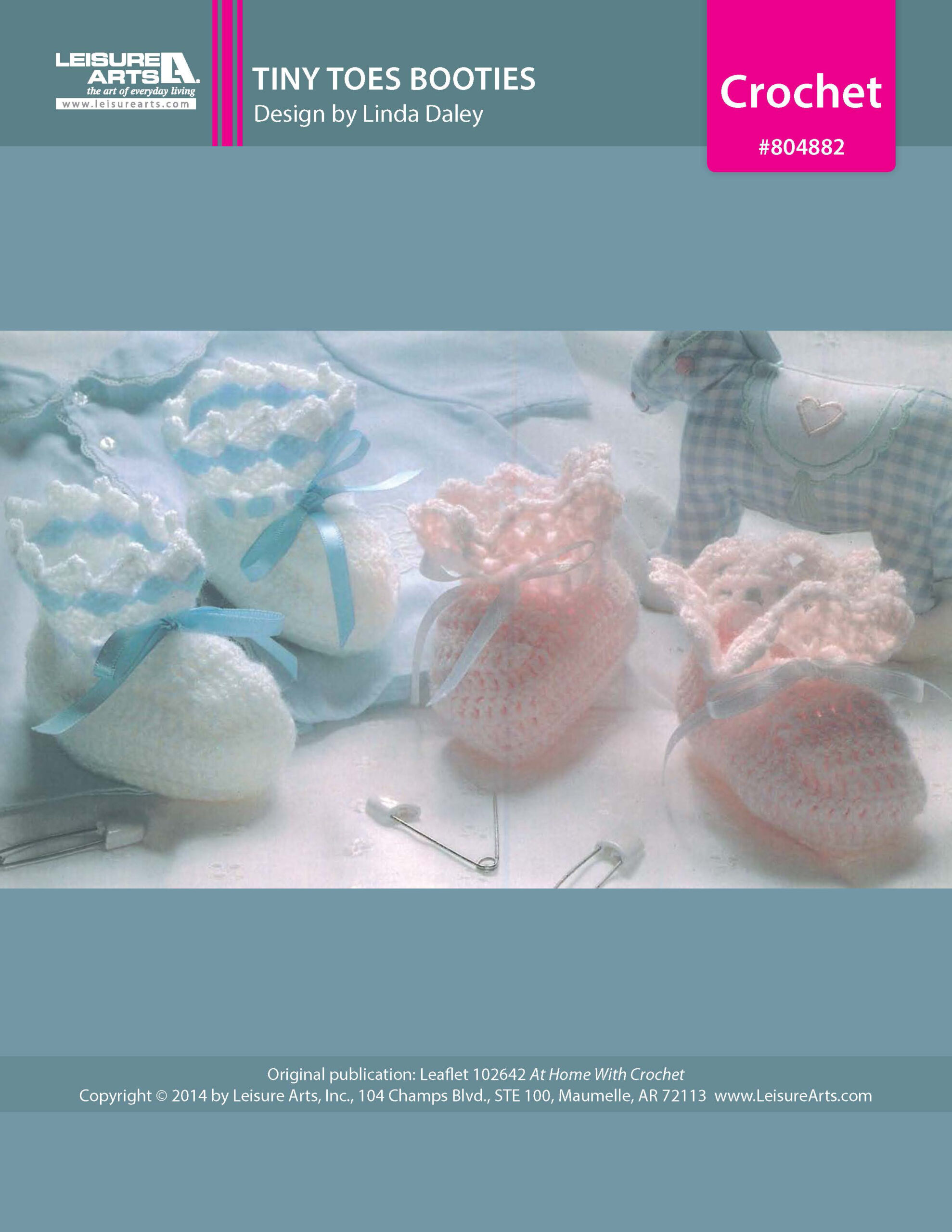 Leisure Arts Home With Crochet Tiny Toes Booties ePattern