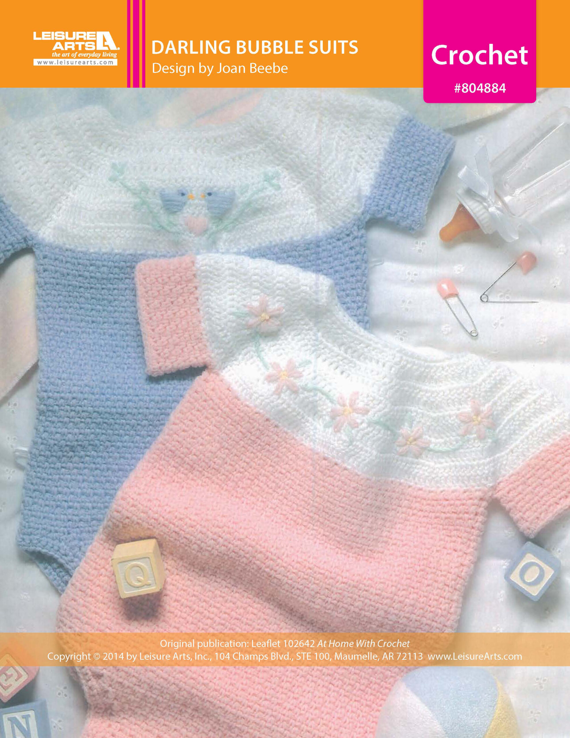 Leisure Arts Home With Crochet Darling Bubble Suits ePattern