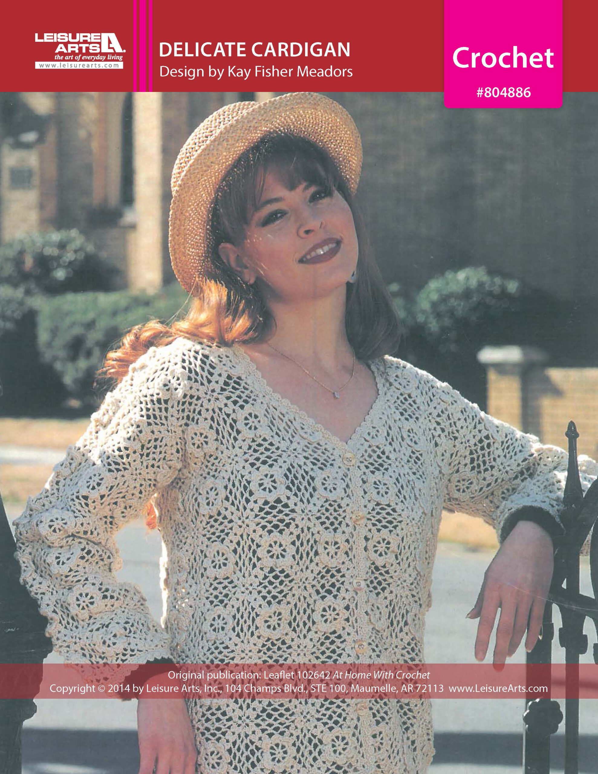 Leisure Arts Home With Crochet Delicate Cardigan ePattern