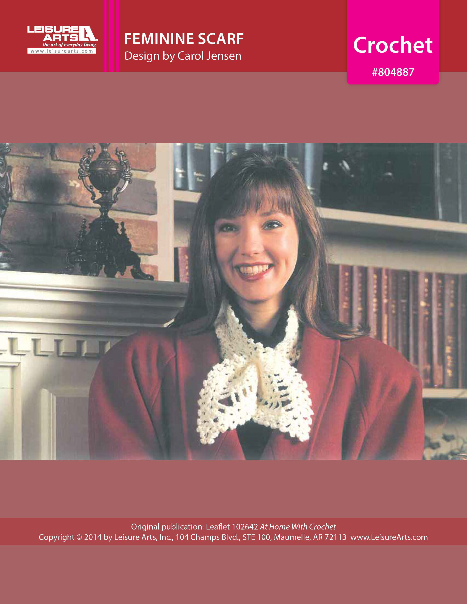 Leisure Arts Home With Crochet Feminine Scarf ePattern