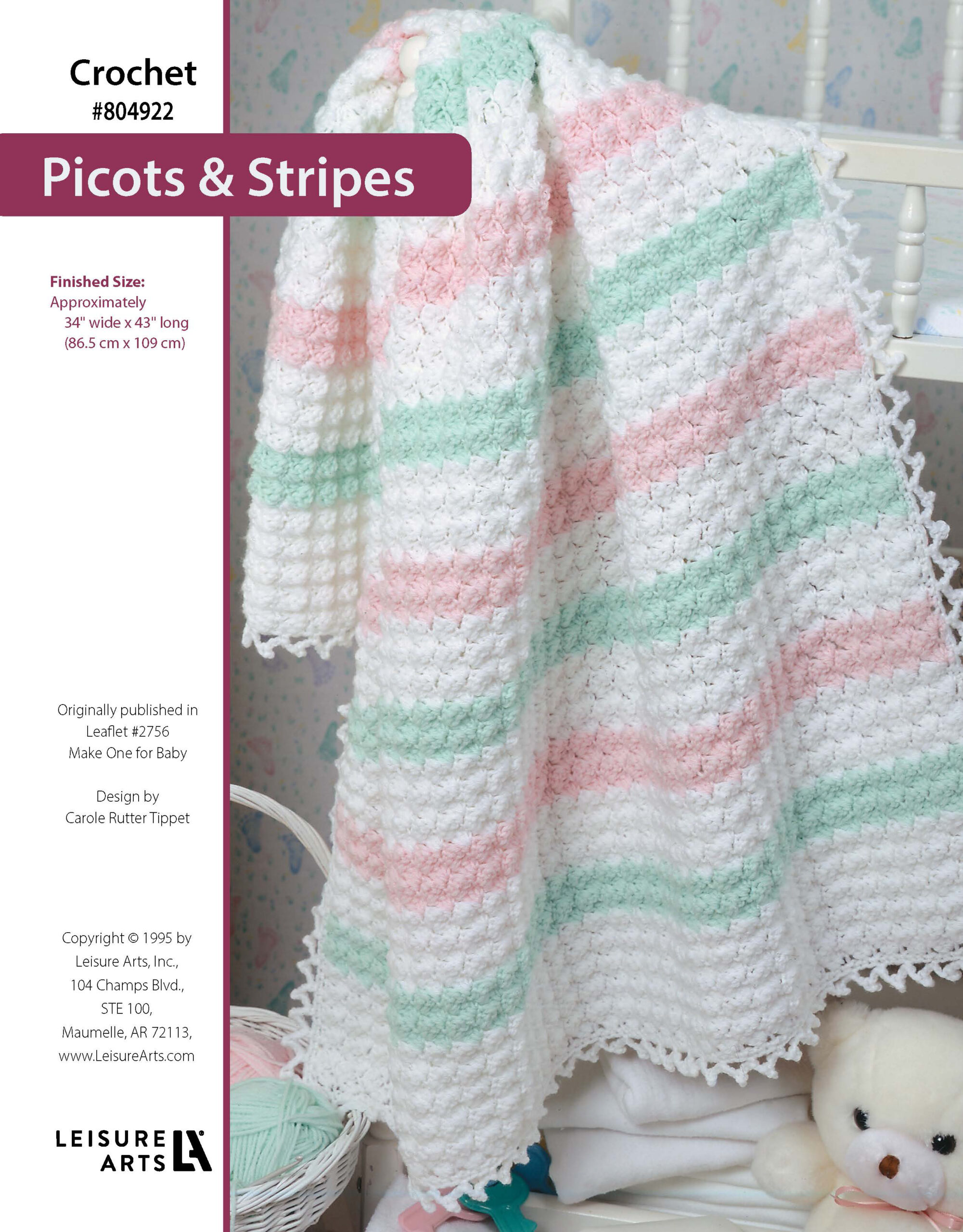 Leisure Arts ePattern Picots Stripes Afghan