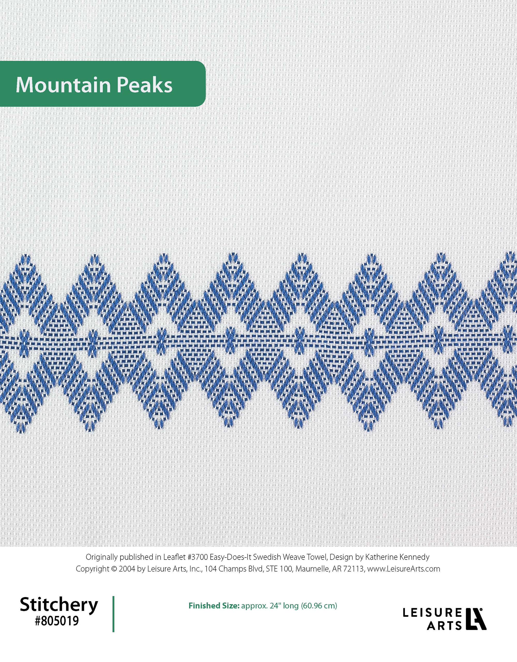 Leisure Arts EasyDoesIt Swedish Weave Towels Mountain Peaks Stitchery ePattern