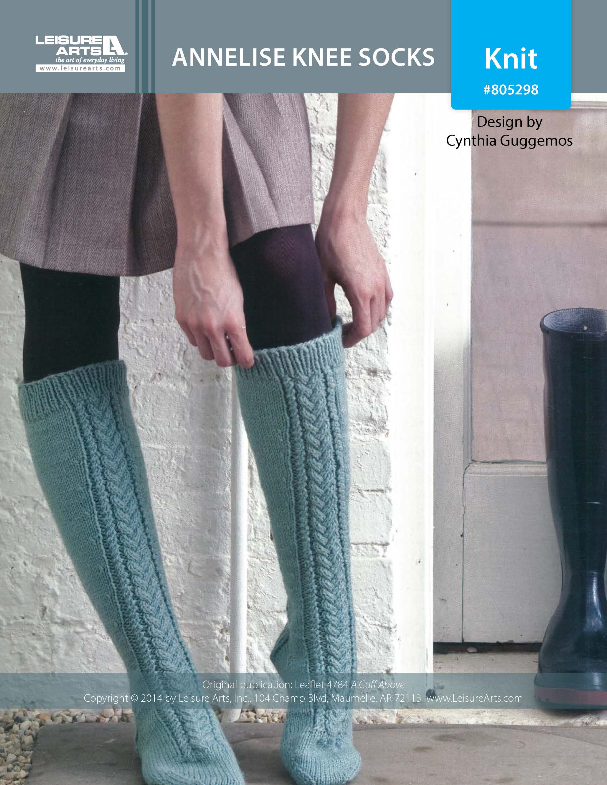 Leisure Arts A Cuff Above Annelise Knee Socks Knit ePattern