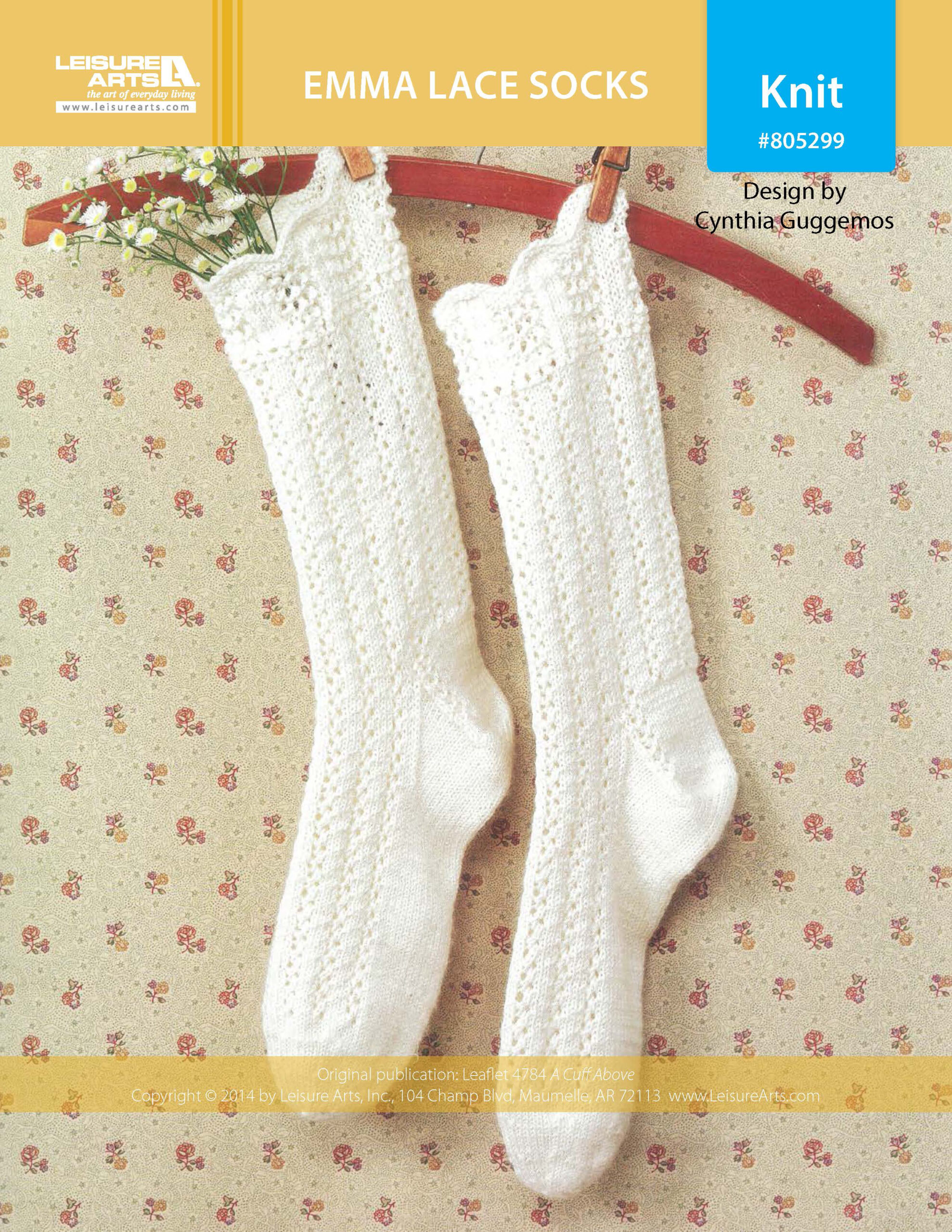 Leisure Arts A Cuff Above Emma Lace Socks Knit ePattern