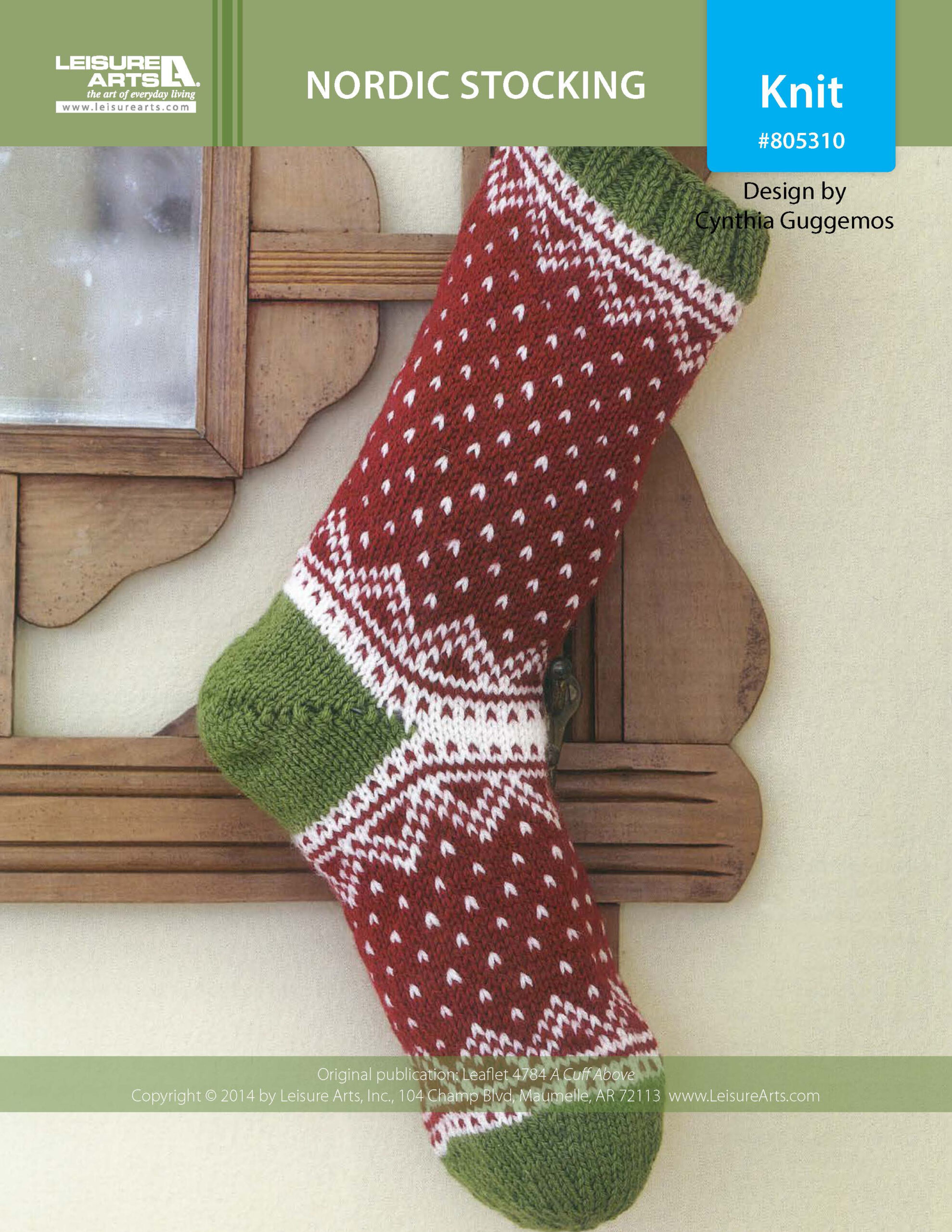 Leisure Arts A Cuff Above Nordic Stocking Knit ePattern