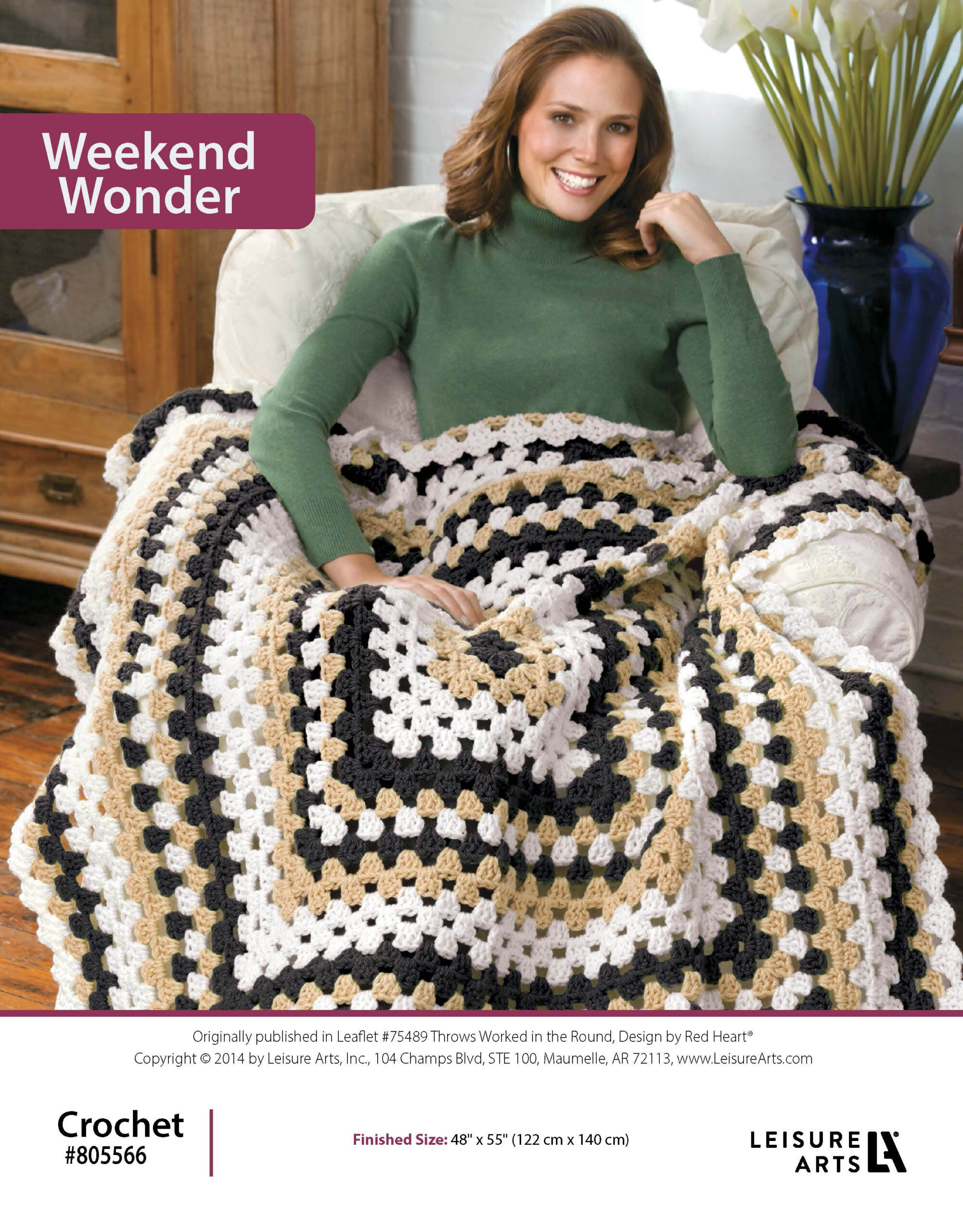 Leisure Arts WeekendWonder Giant Granny Square Throw Crochet ePattern