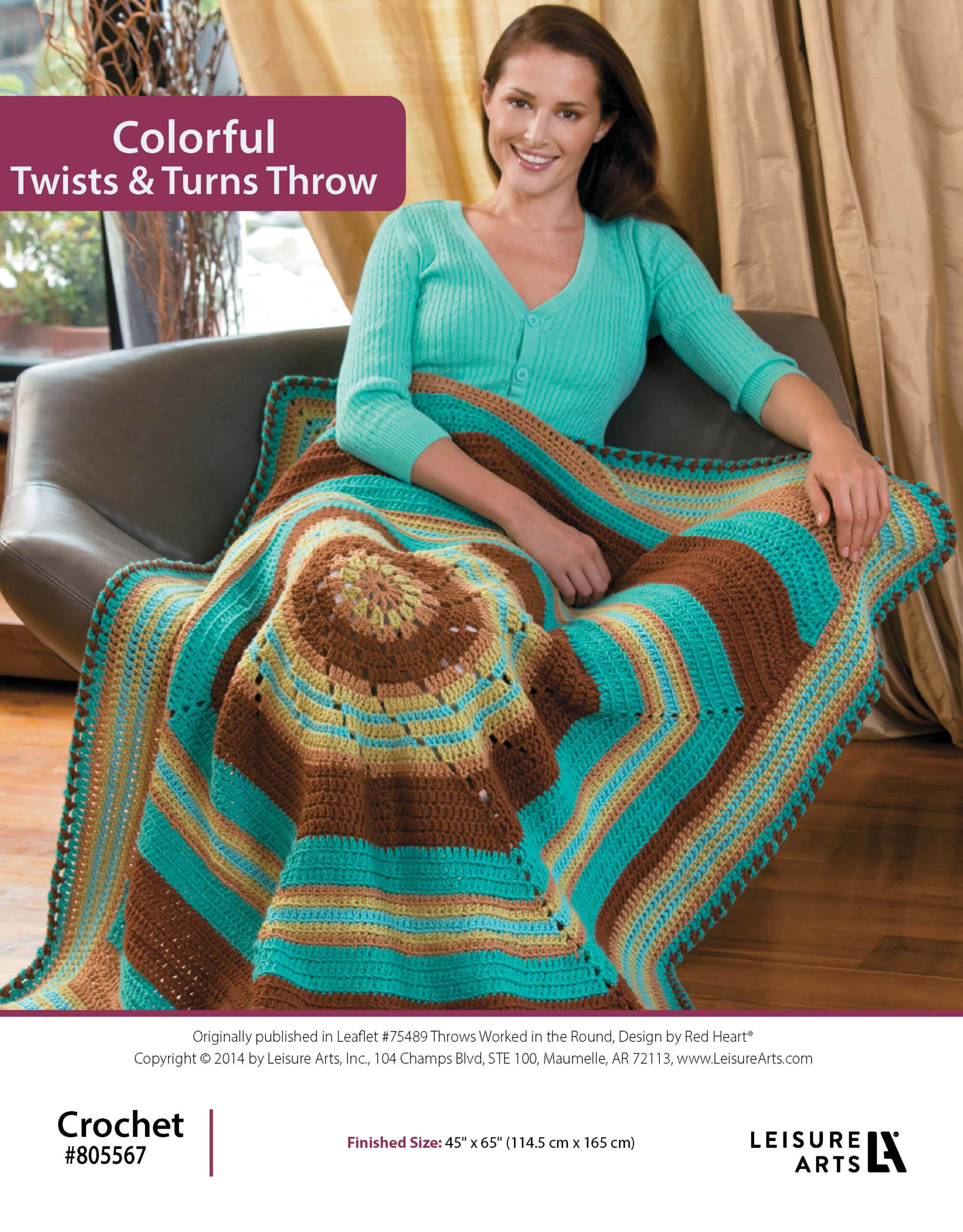 Leisure Arts Colorful TwistTurns Throw Crochet ePattern
