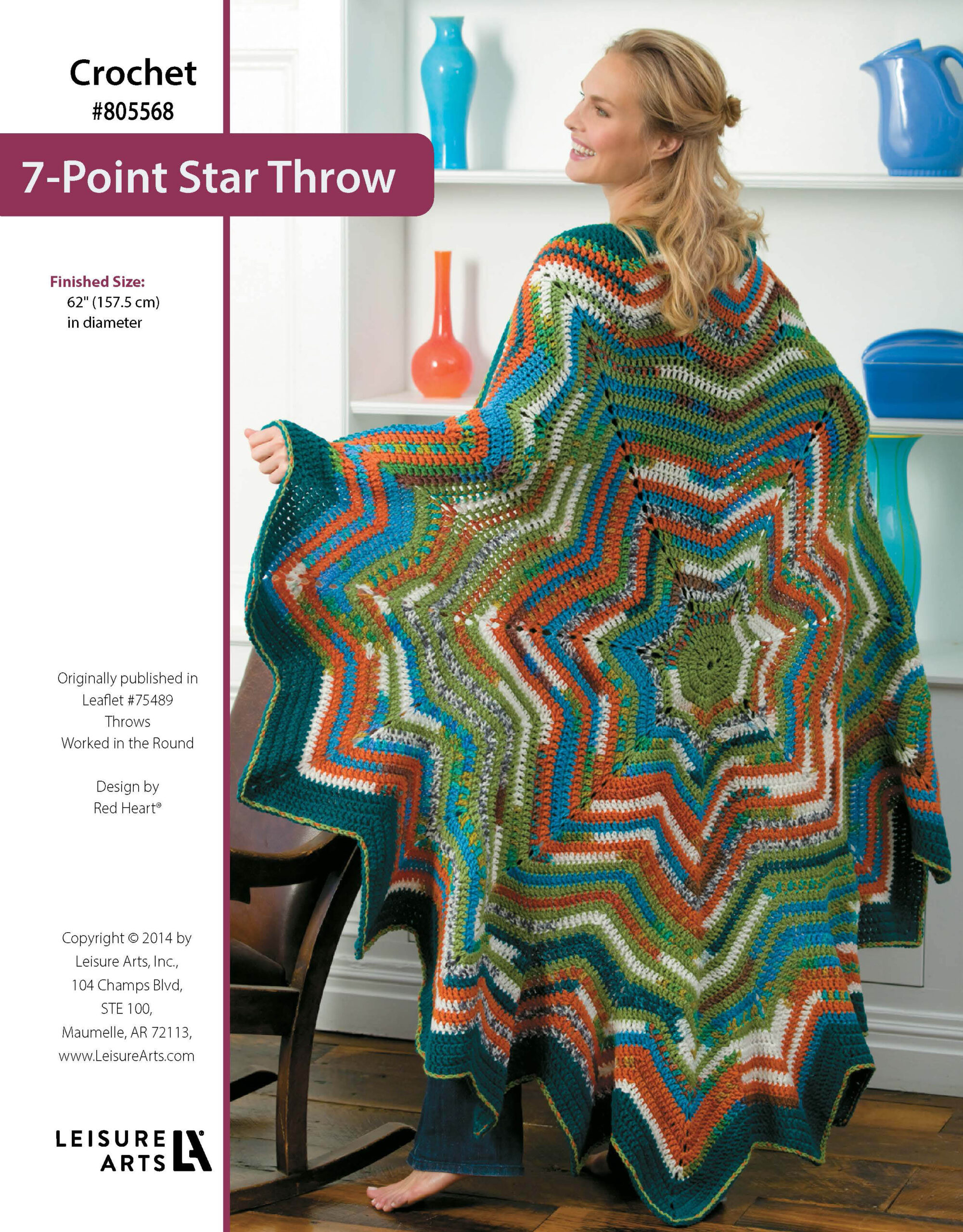 Leisure Arts 7Point Star Throw Crochet ePattern