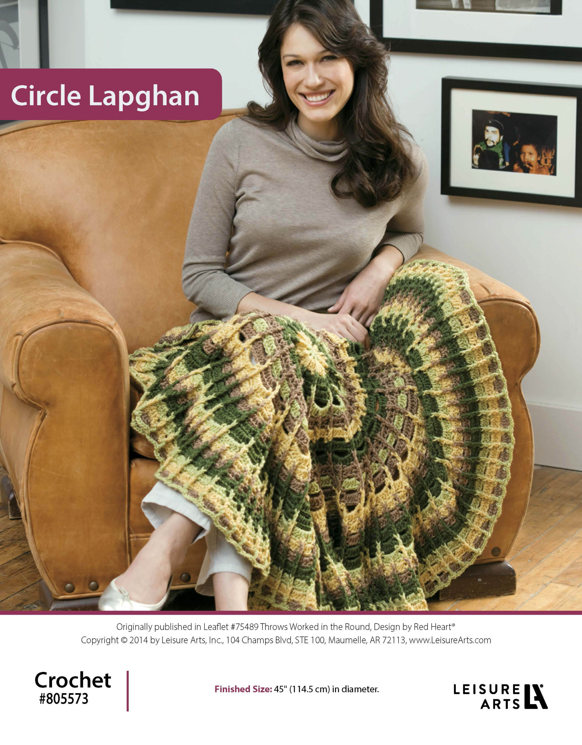Leisure Arts Circle Lapghan Crochet ePattern