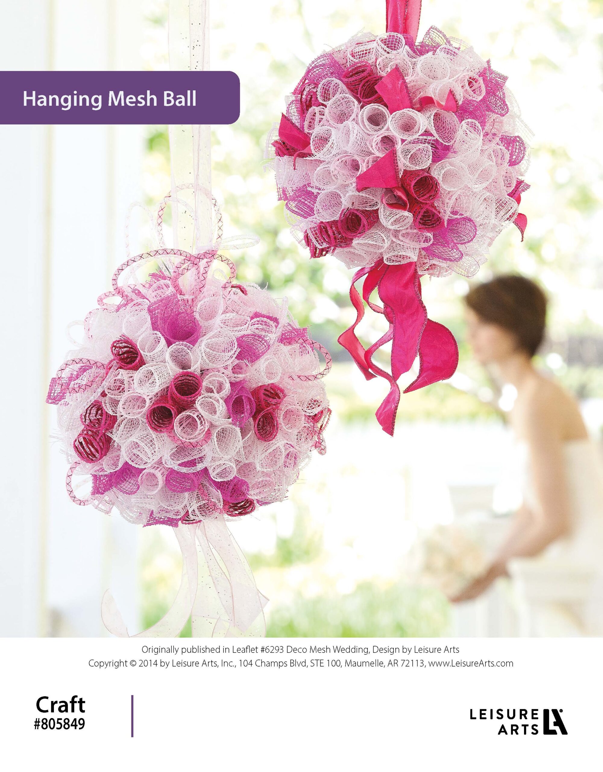 Leisure Arts Deco Mesh Wedding Hanging Mesh Ball Craft ePattern