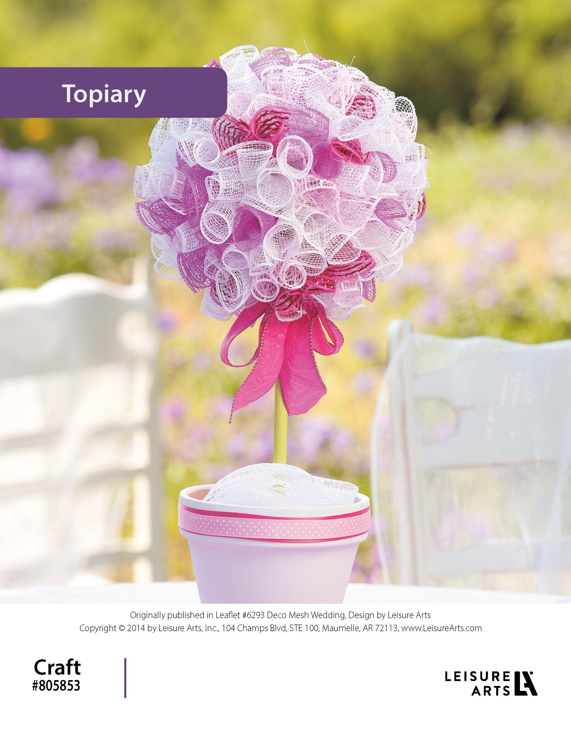 Leisure Arts Deco Mesh Wedding Topiary Craft ePattern