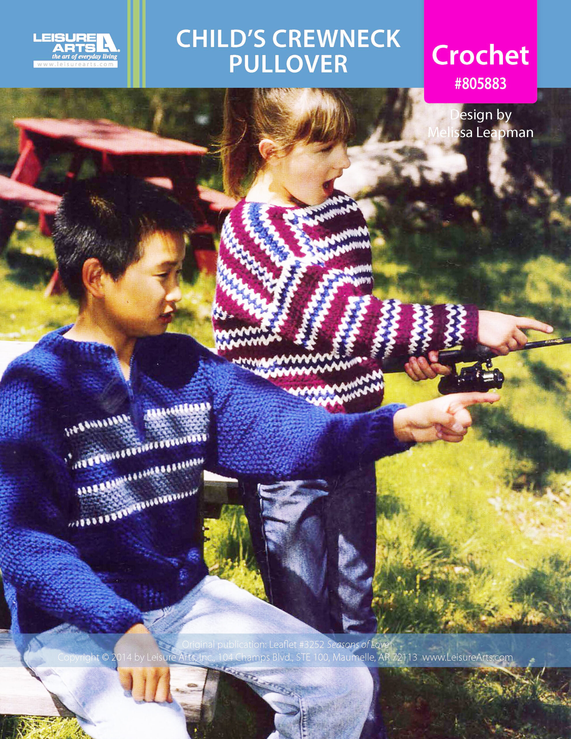 Leisure Arts Seasons of Love Childs Crewneck Pullover Crochet ePattern