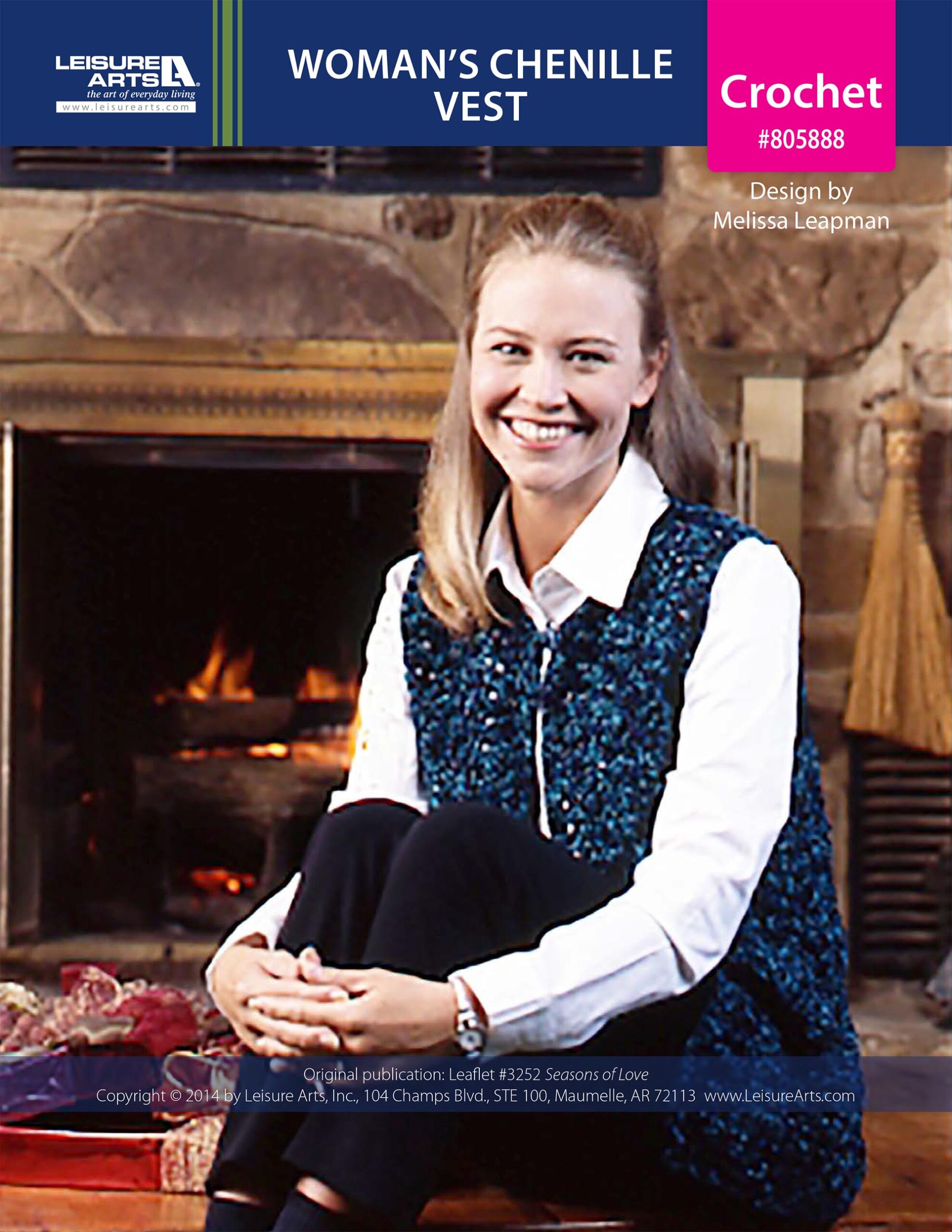 Leisure Arts Seasons of Love Womans Chenille Vest Crochet ePattern