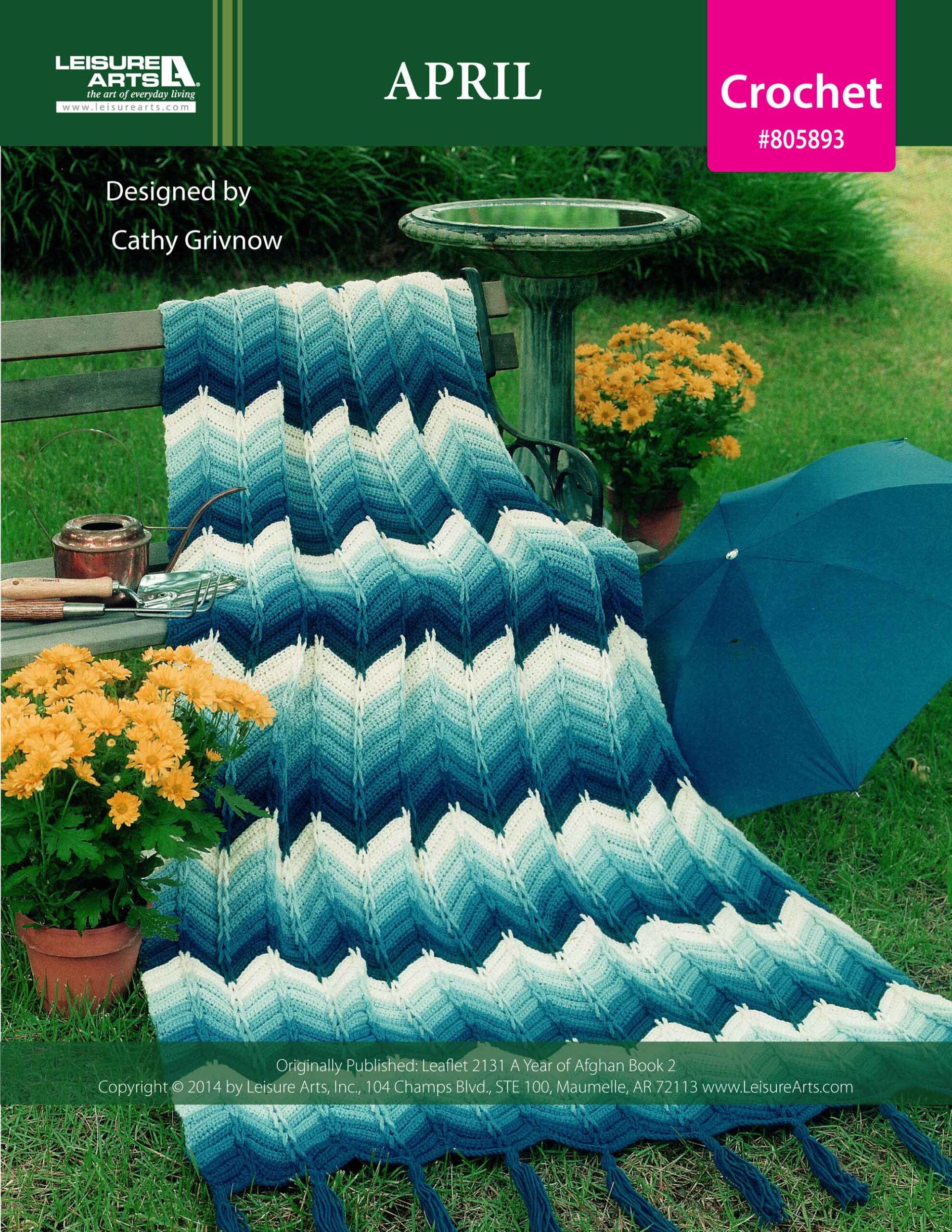 Leisure Arts Patterns A Year Of Afghans Book 2 April Crochet ePattern