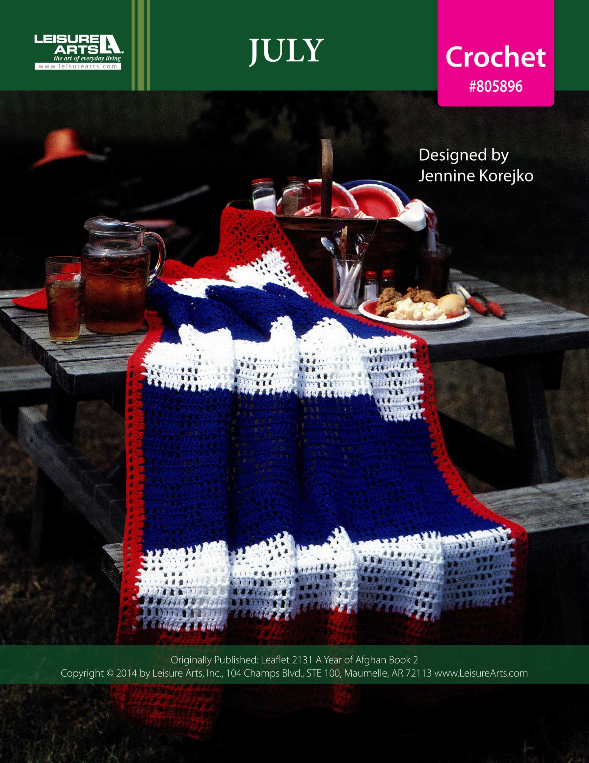 Leisure Arts Patterns A Year Of Afghans Book 2 July Crochet ePattern