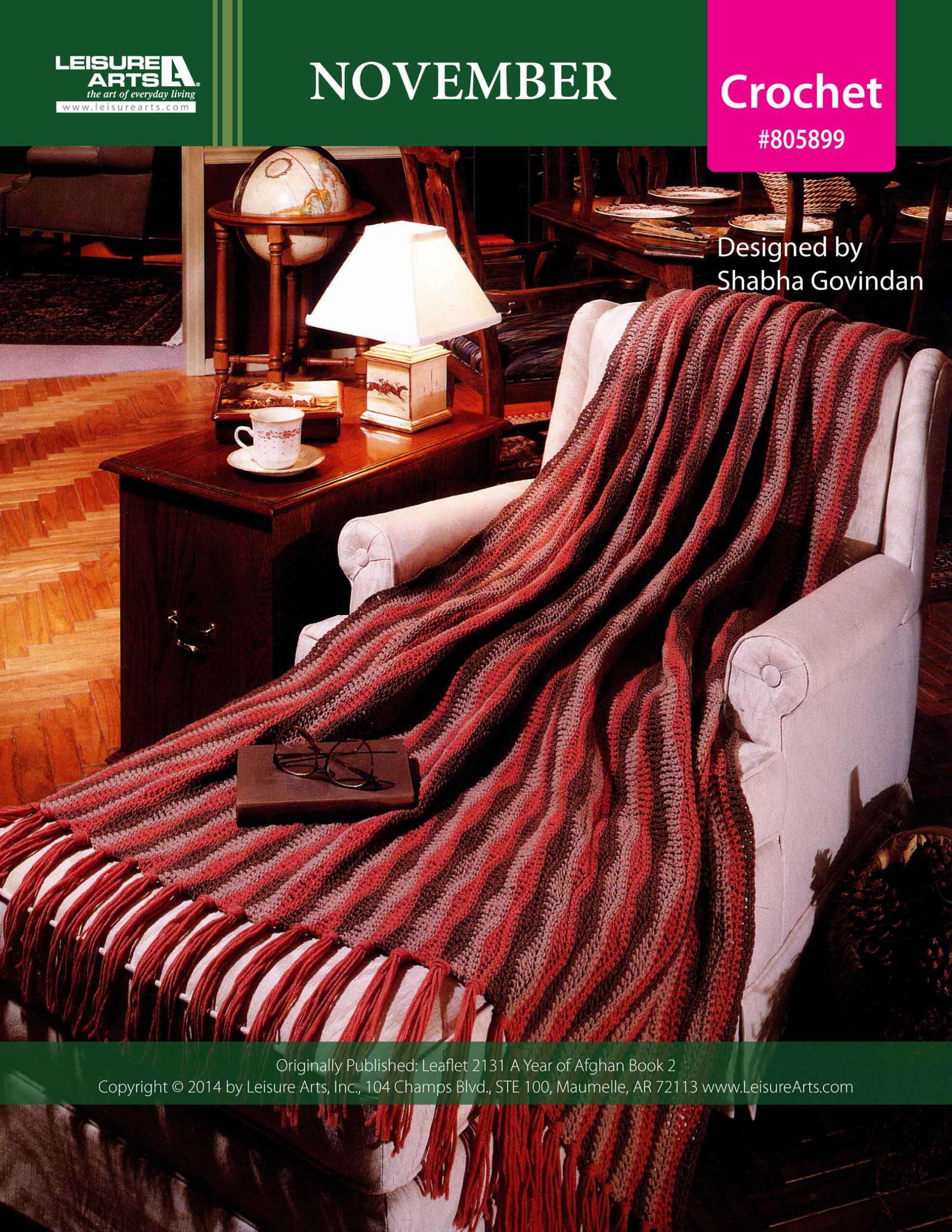 Leisure Arts Patterns A Year Of Afghans Book 2 November Crochet ePattern