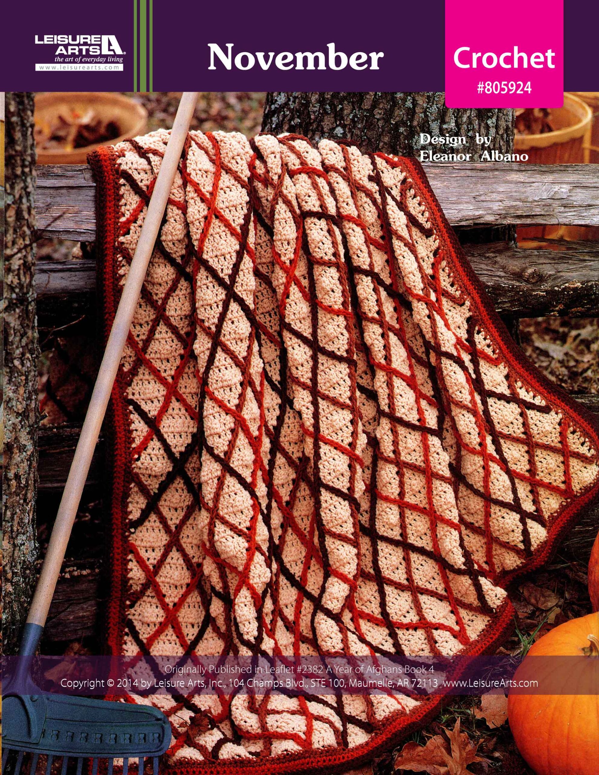 Leisure Arts A Year of Afghans Book 4 November Crochet ePattern