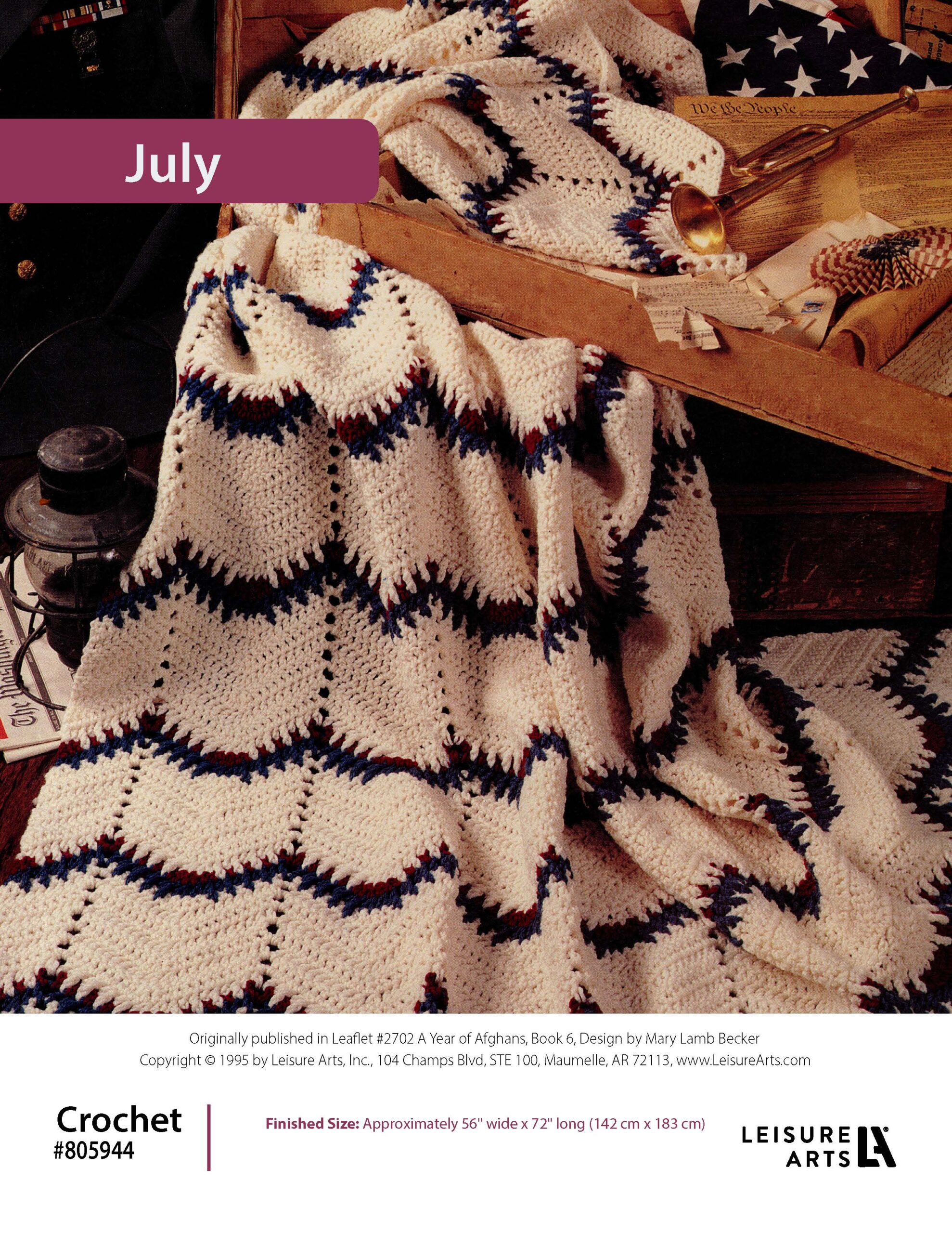 Leisure Arts A Year of Afghans Book 6 July ePattern