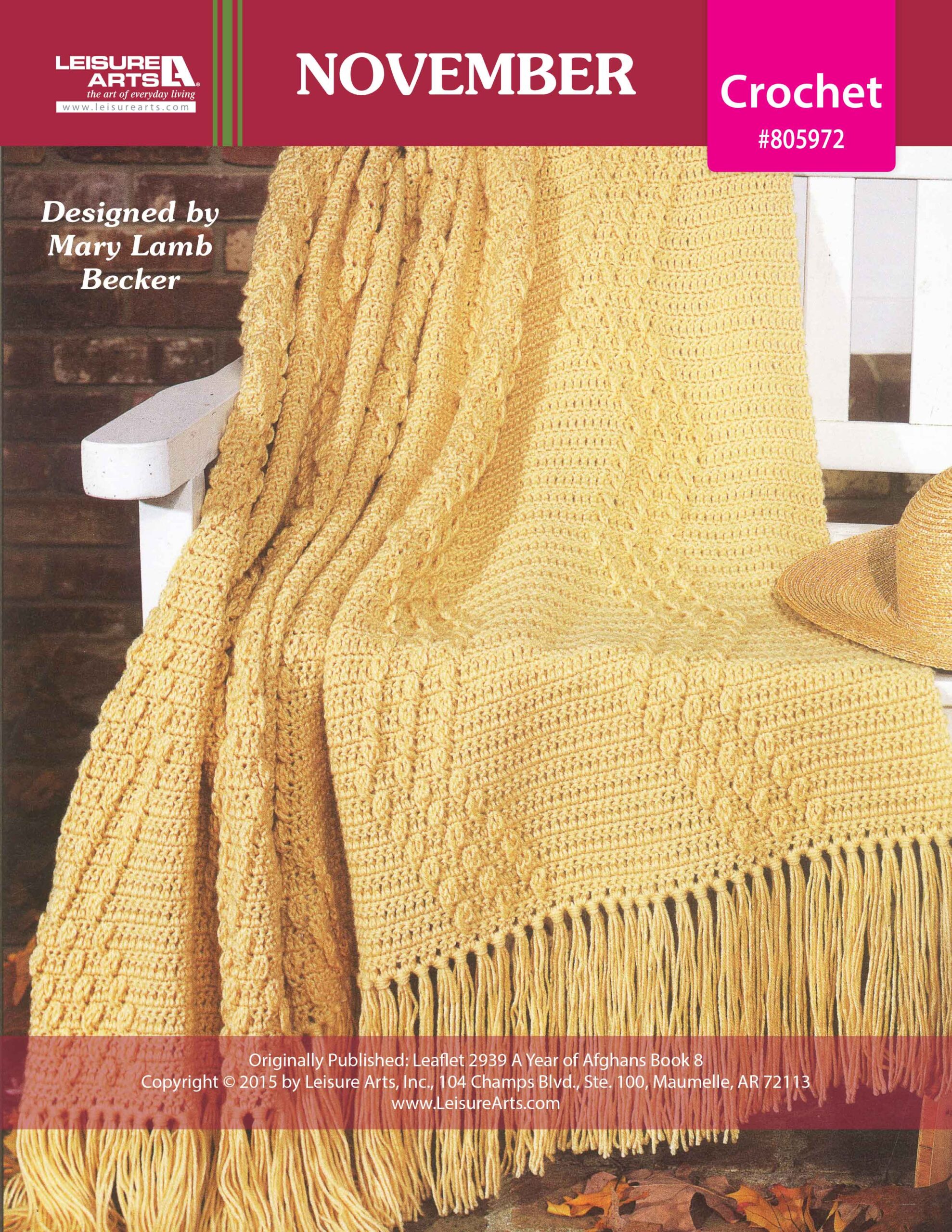Leisure Arts A Year of Afghans Book 8 November Crochet ePattern
