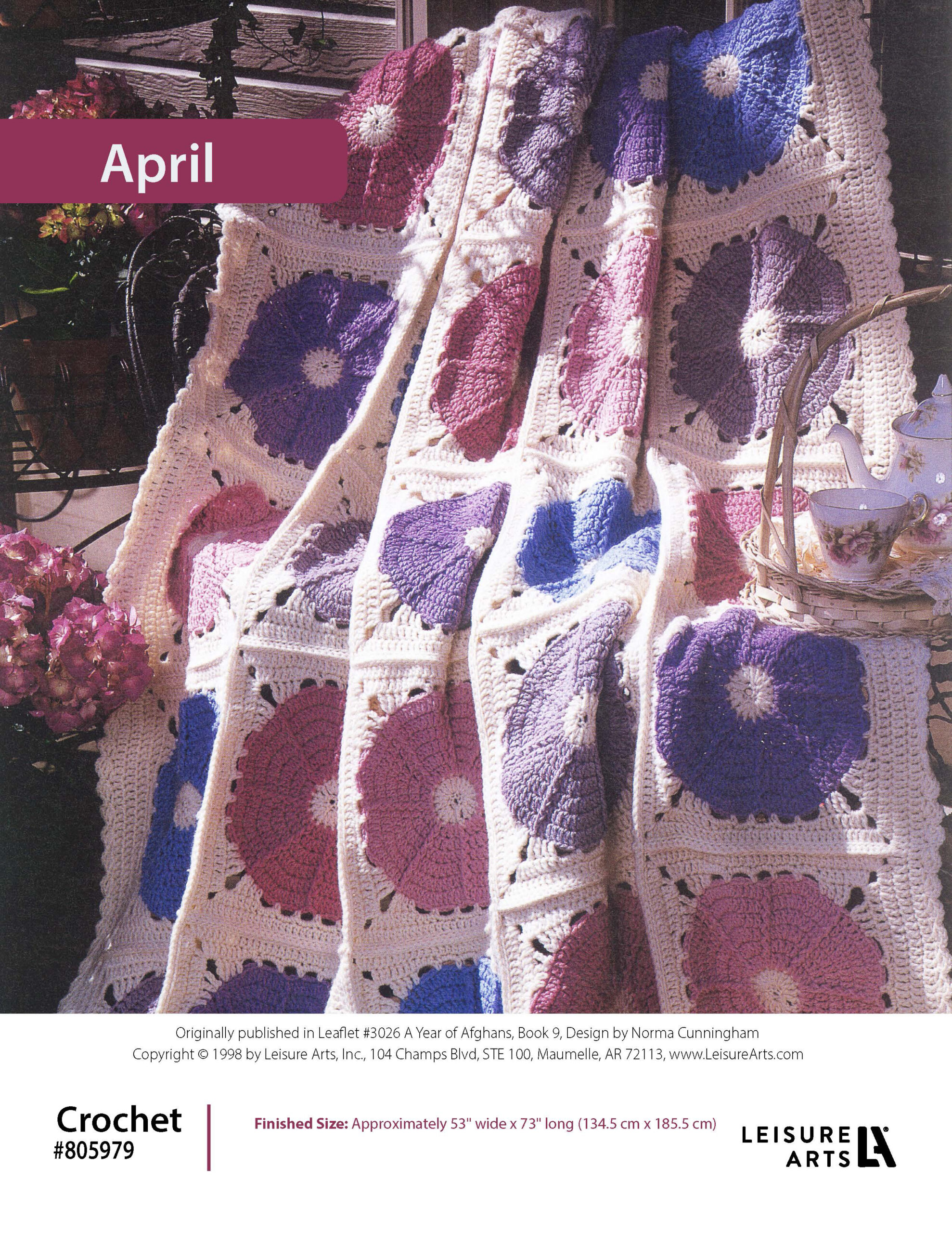 Leisure Arts A Year of Afghans Book 9 April Crochet ePattern