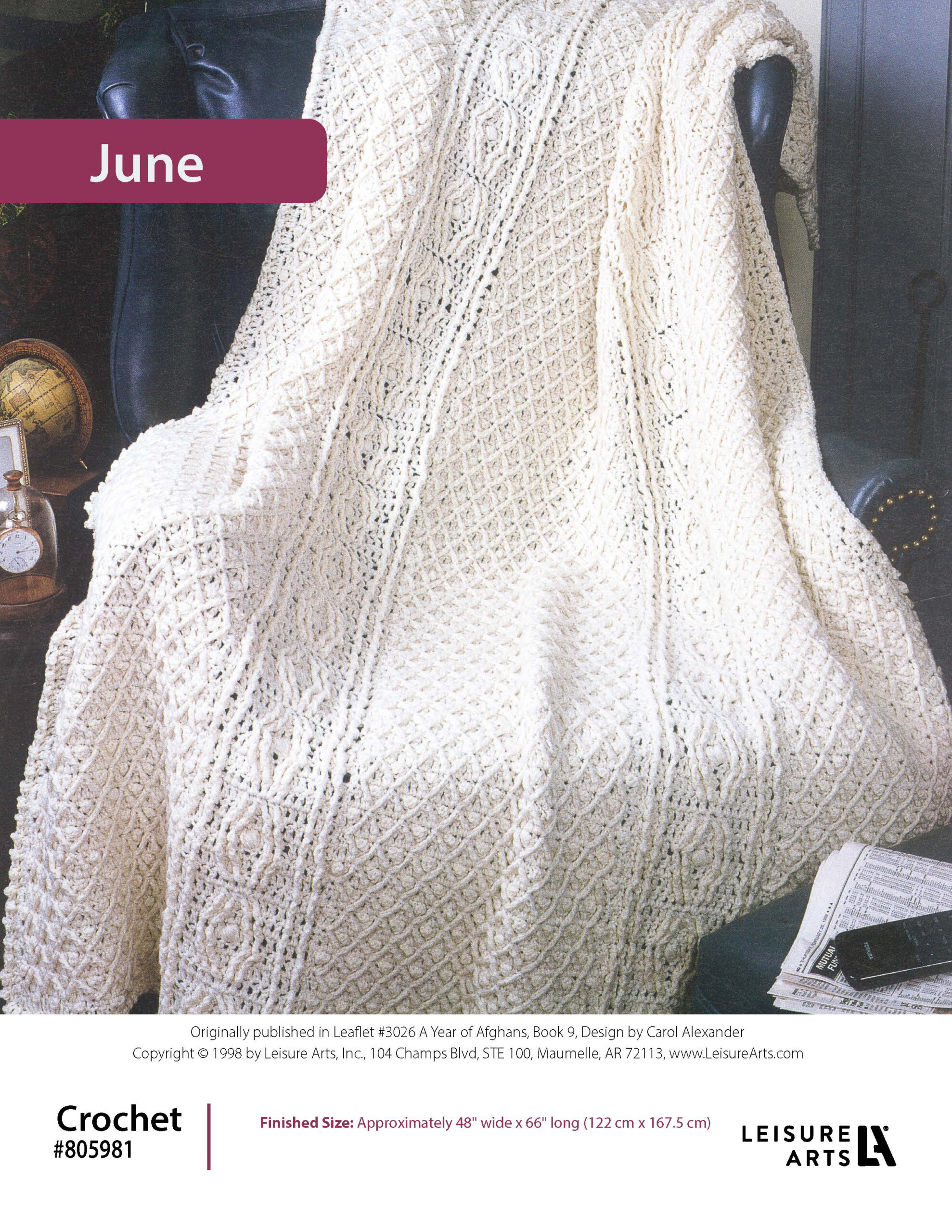 Leisure Arts A Year of Afghans Book 9 June Crochet ePattern